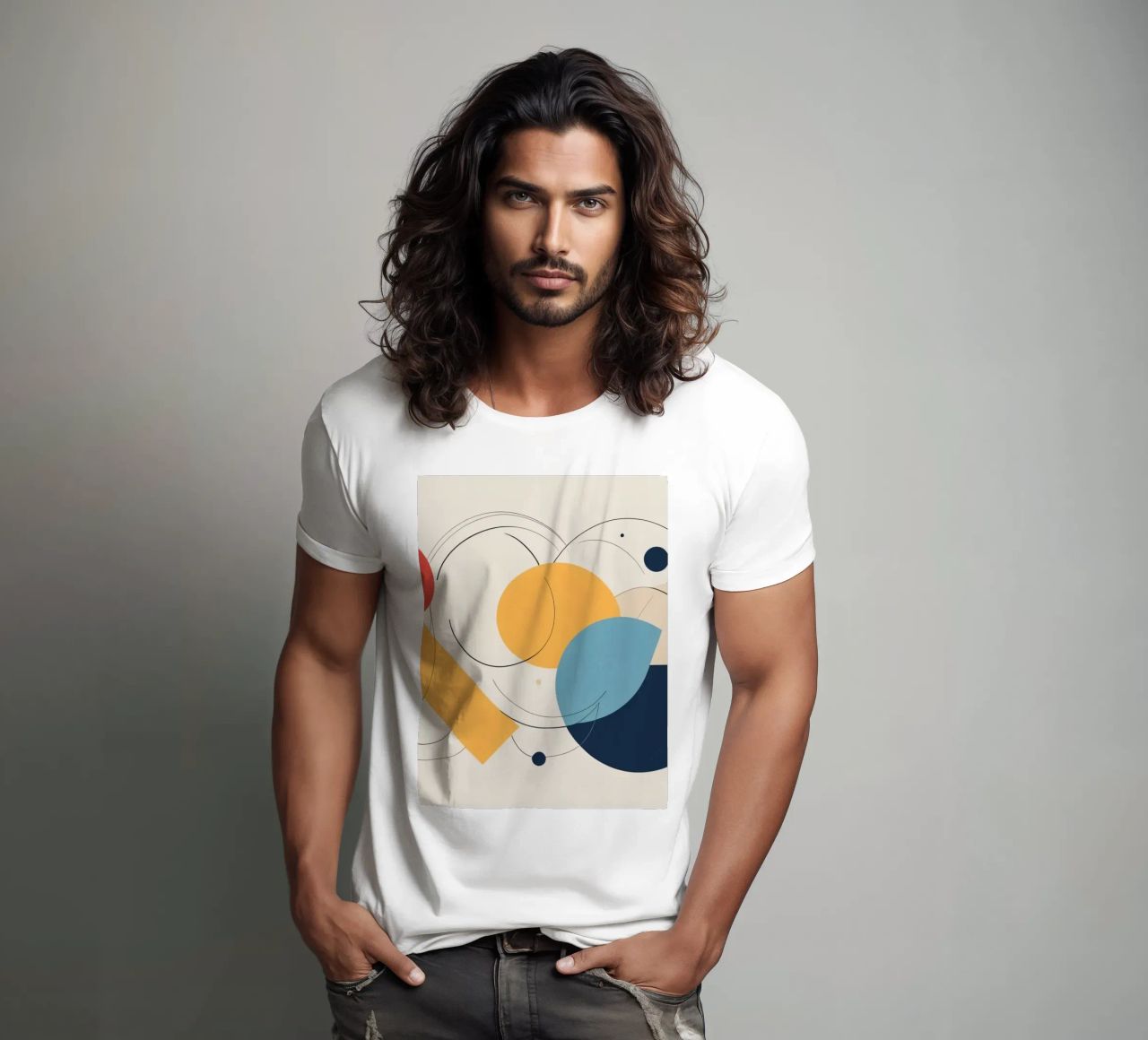 Forme geometriche astratte in colori caldi e freddi t-shirt da DesignDoodle