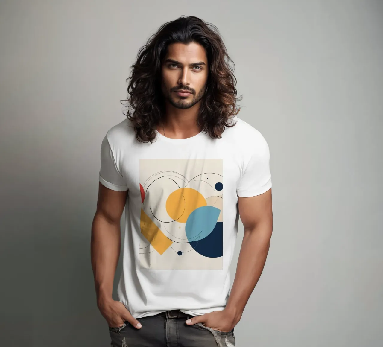 Forme geometriche astratte in colori caldi e freddi t-shirt da DesignDoodle