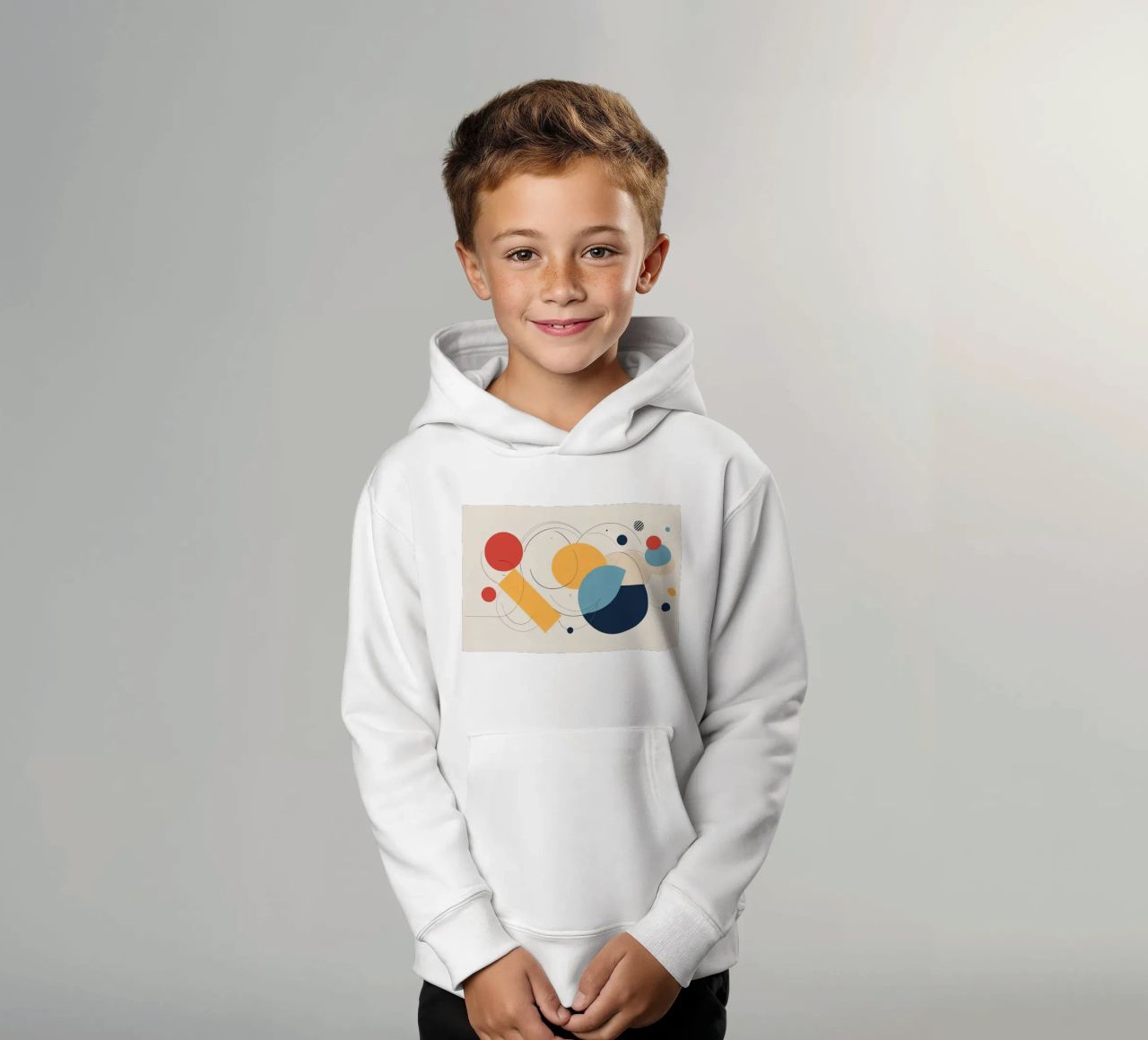 Forme geometriche astratte in colori caldi e freddi felpa bambino con cappuccio da DesignDoodle