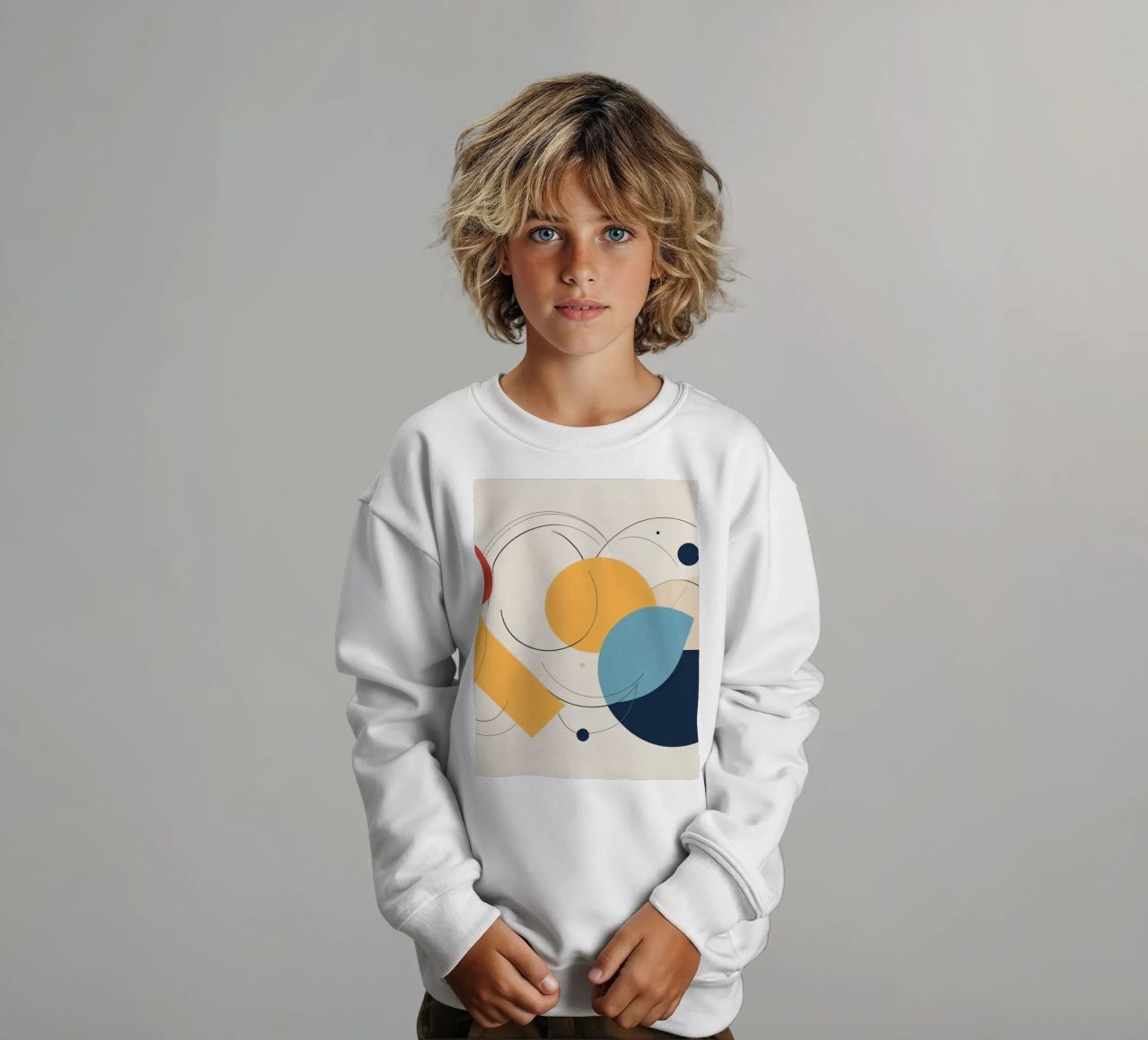 Forme geometriche astratte in colori caldi e freddi felpa bambino da DesignDoodle