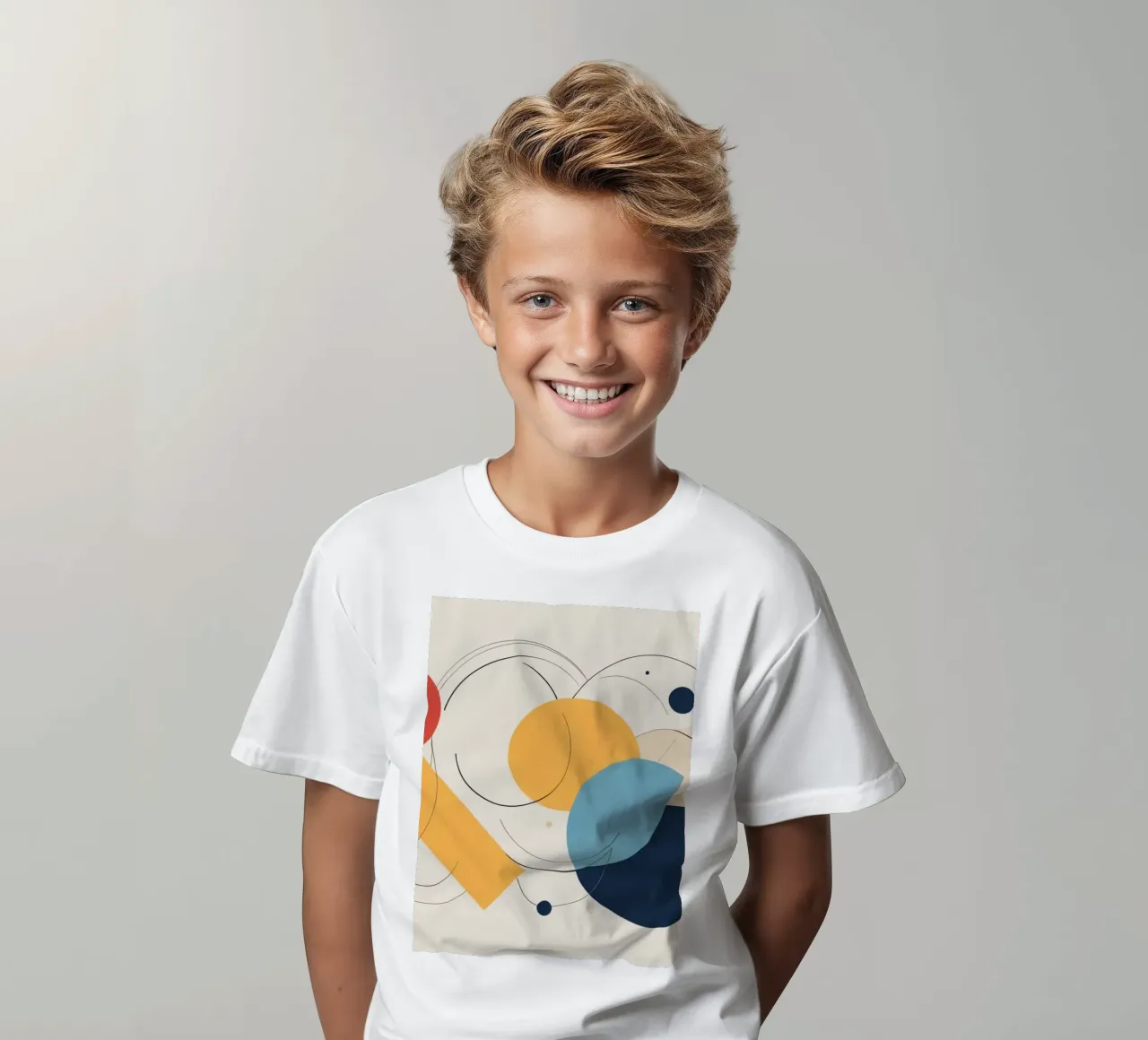 Forme geometriche astratte in colori caldi e freddi t-shirt bambini da DesignDoodle