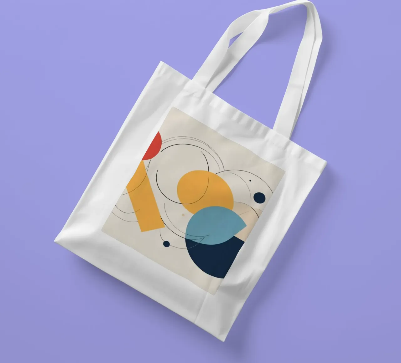 Forme geometriche astratte in colori caldi e freddi borsa in juta da DesignDoodle