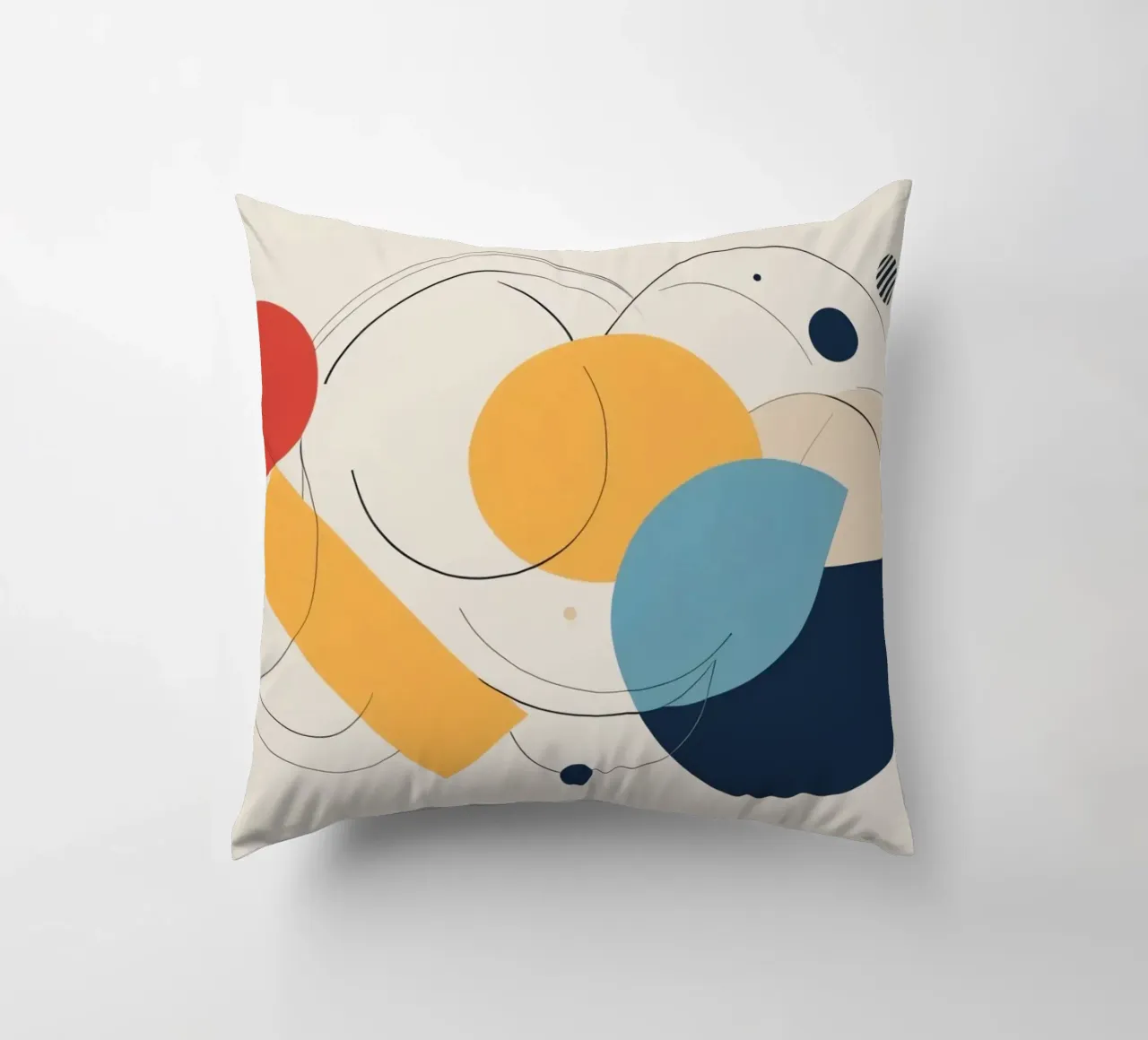 Forme geometriche astratte in colori caldi e freddi cuscino da DesignDoodle