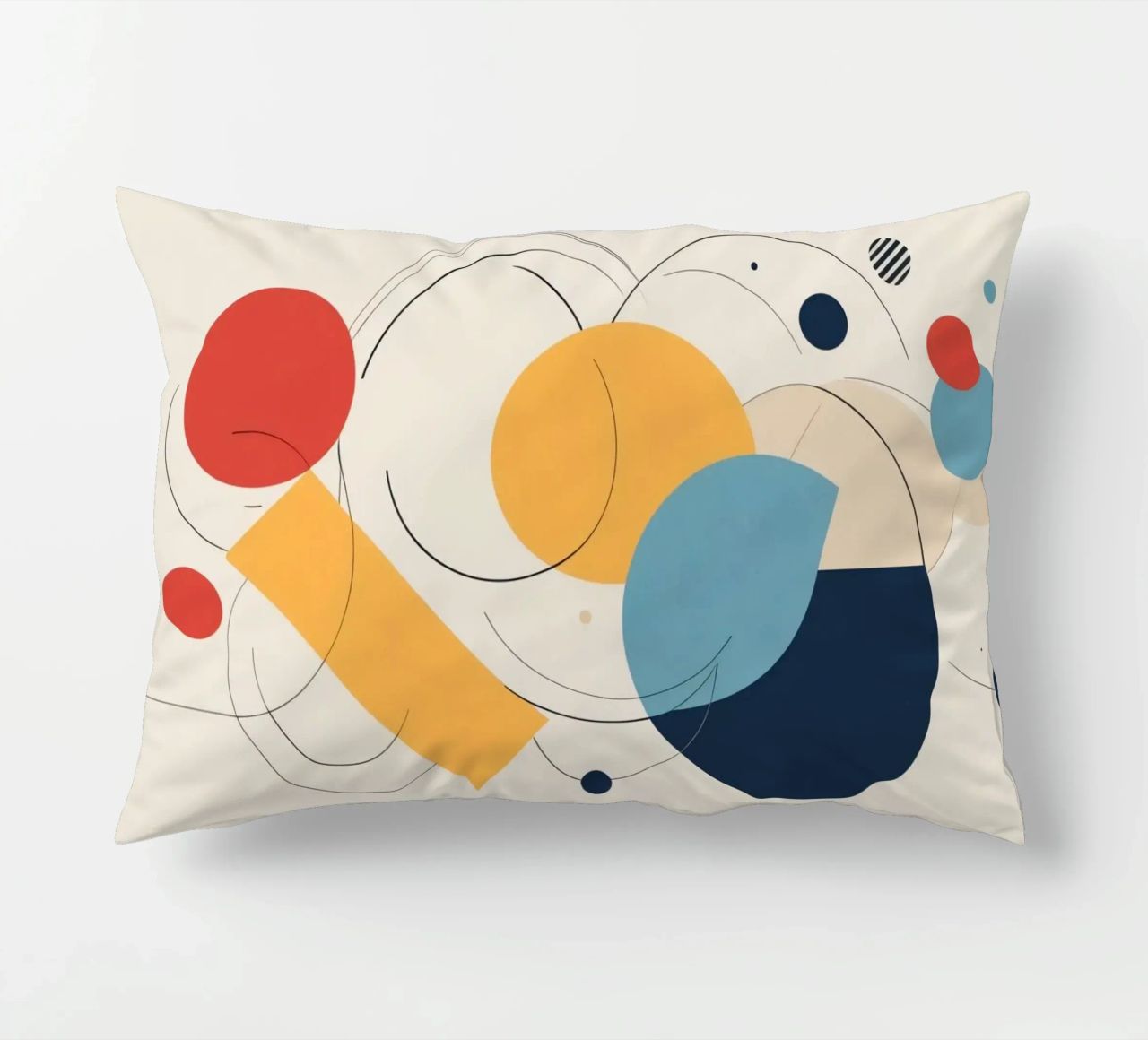 Forme geometriche astratte in colori caldi e freddi cuscino da DesignDoodle