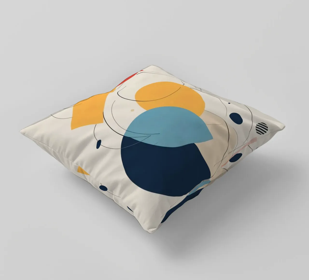 Abstracte geometrische vormen in warme en koele kleuren kussen van DesignDoodle