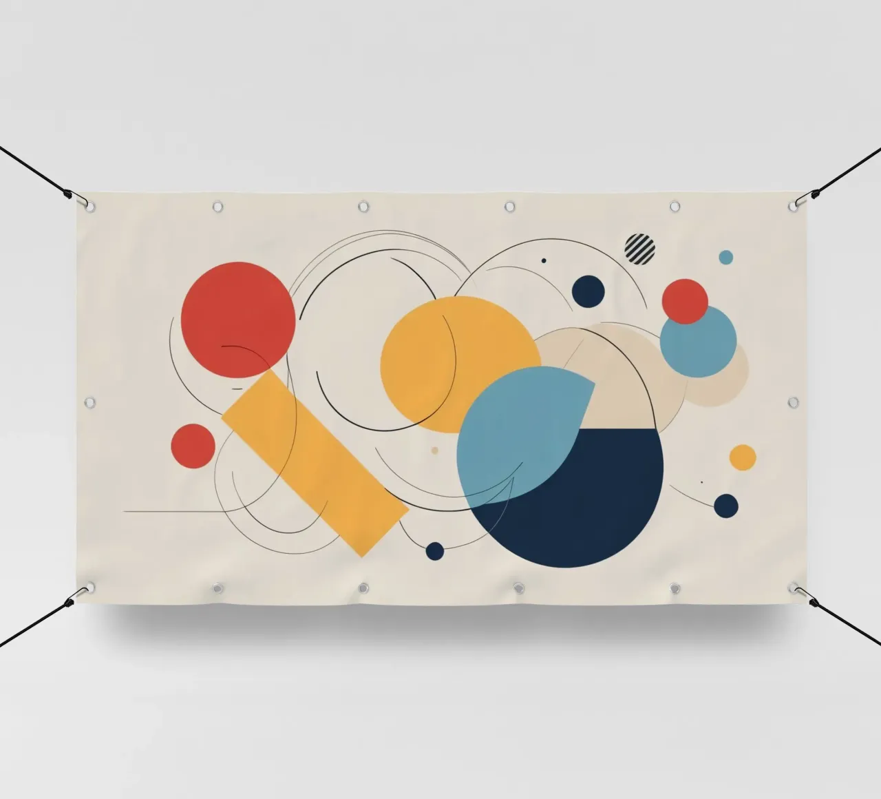 Forme geometriche astratte in colori caldi e freddi telo in pvc da DesignDoodle