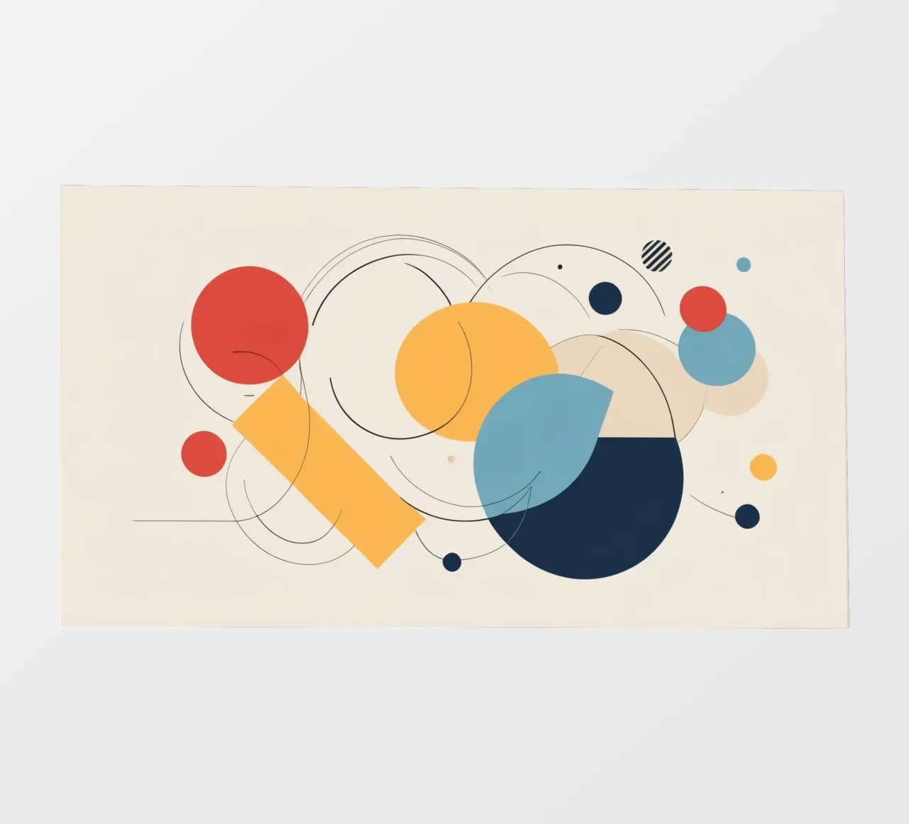 Forme geometriche astratte in colori caldi e freddi telo in pvc da DesignDoodle