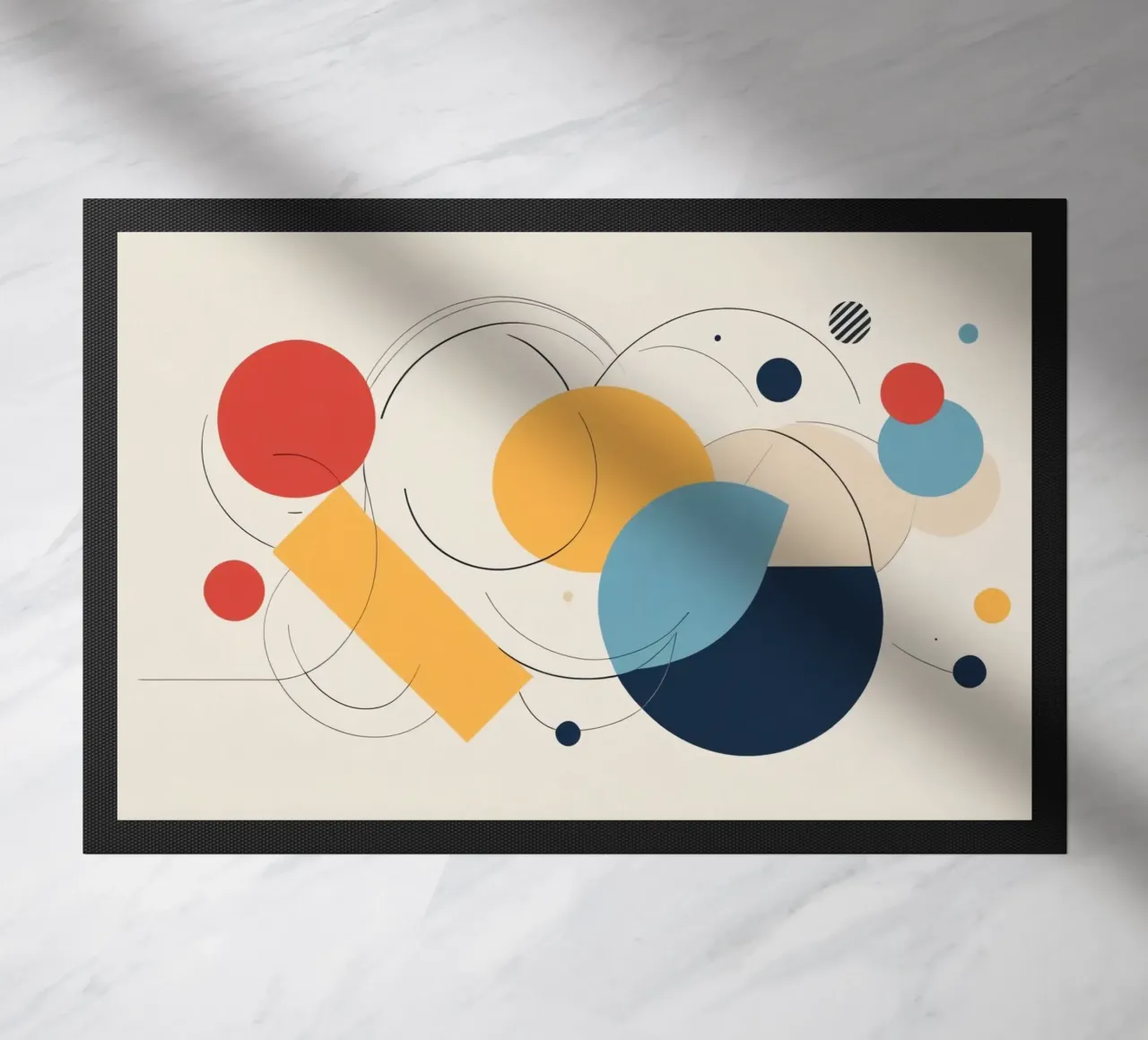 Forme geometriche astratte in colori caldi e freddi zerbino da DesignDoodle