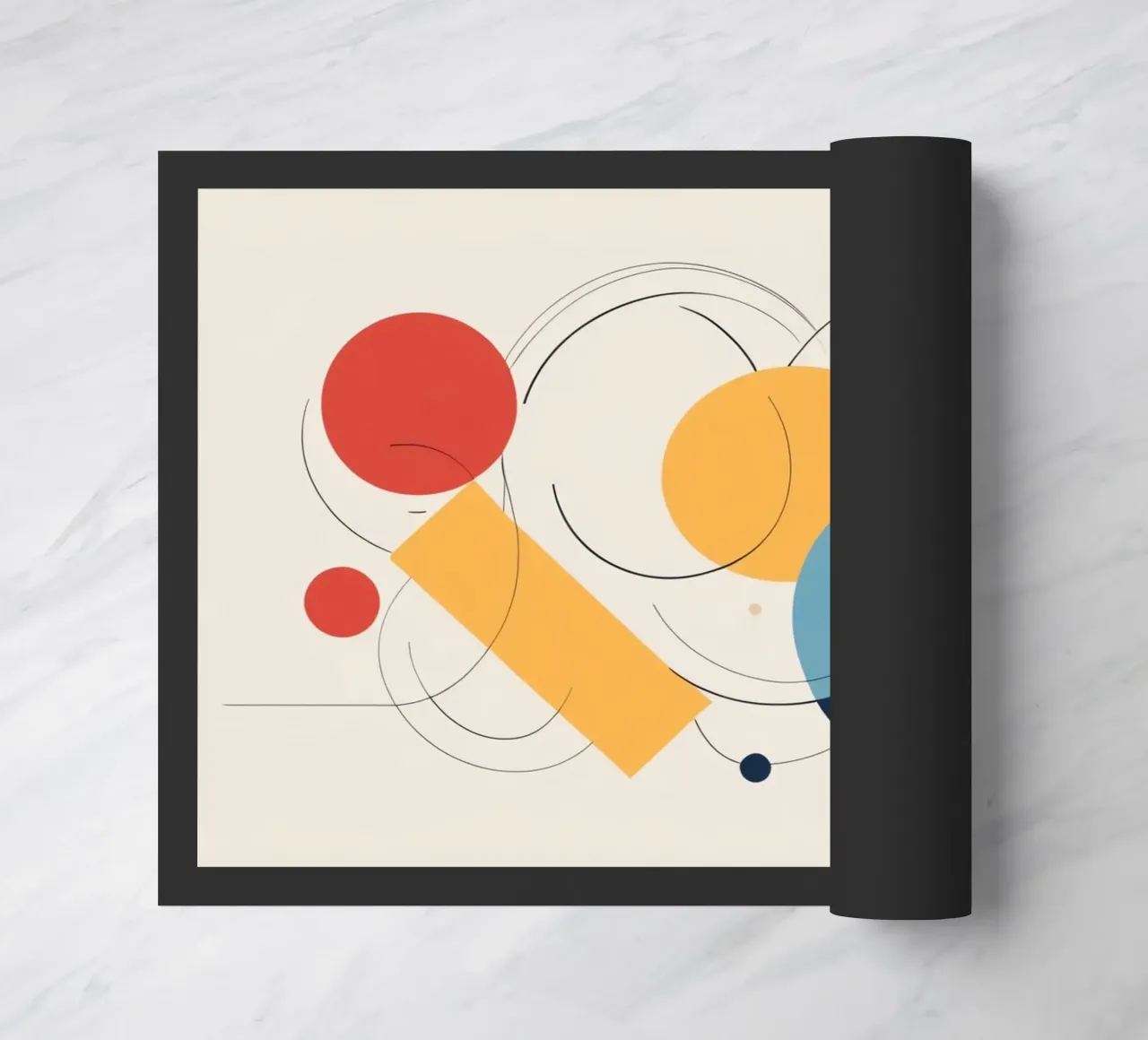 Forme geometriche astratte in colori caldi e freddi zerbino da DesignDoodle