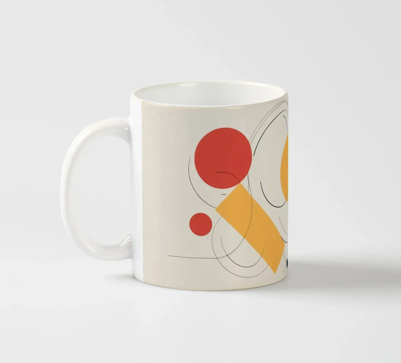 Formas geométricas abstractas en colores cálidos y fríos taza de cerámica de DesignDoodle