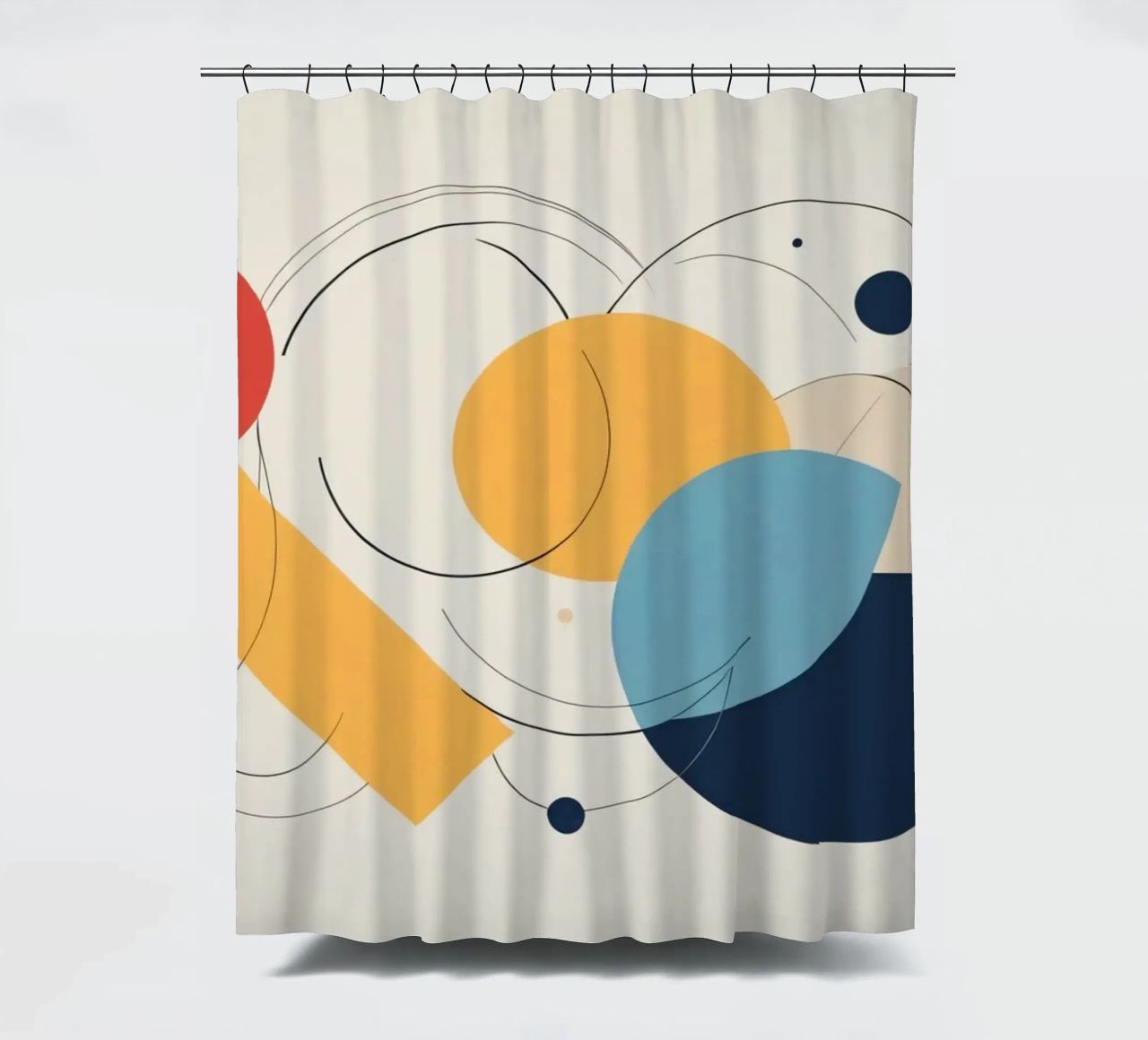 Forme geometriche astratte in colori caldi e freddi tenda da doccia da DesignDoodle