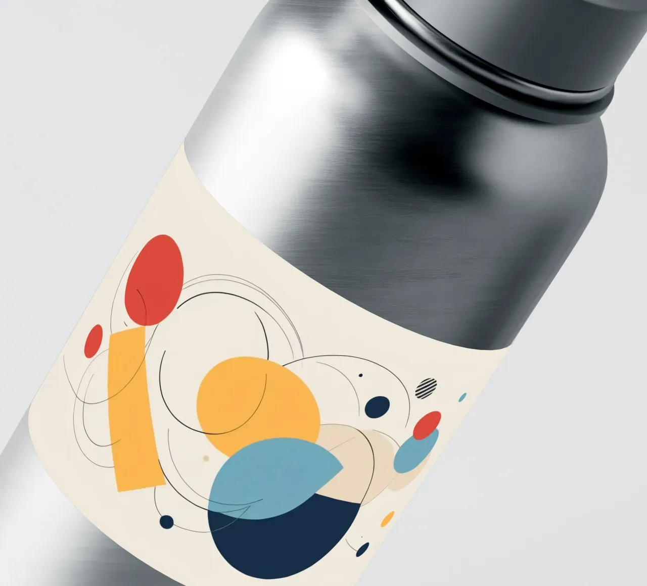 Forme geometriche astratte in colori caldi e freddi adesivo da DesignDoodle