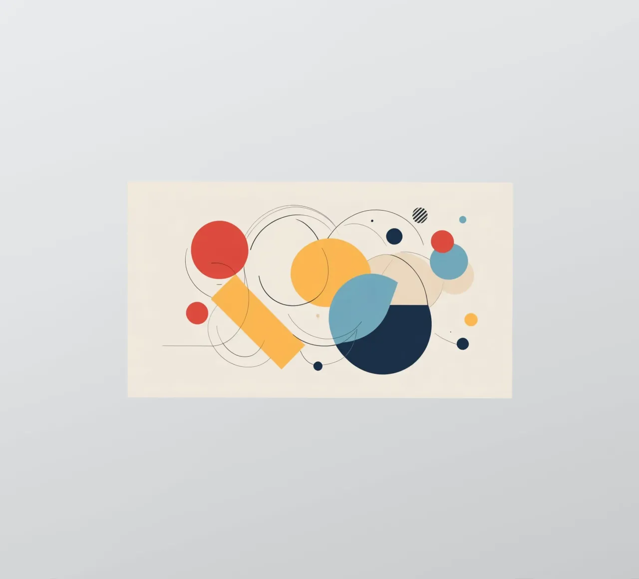 Forme geometriche astratte in colori caldi e freddi adesivo da DesignDoodle