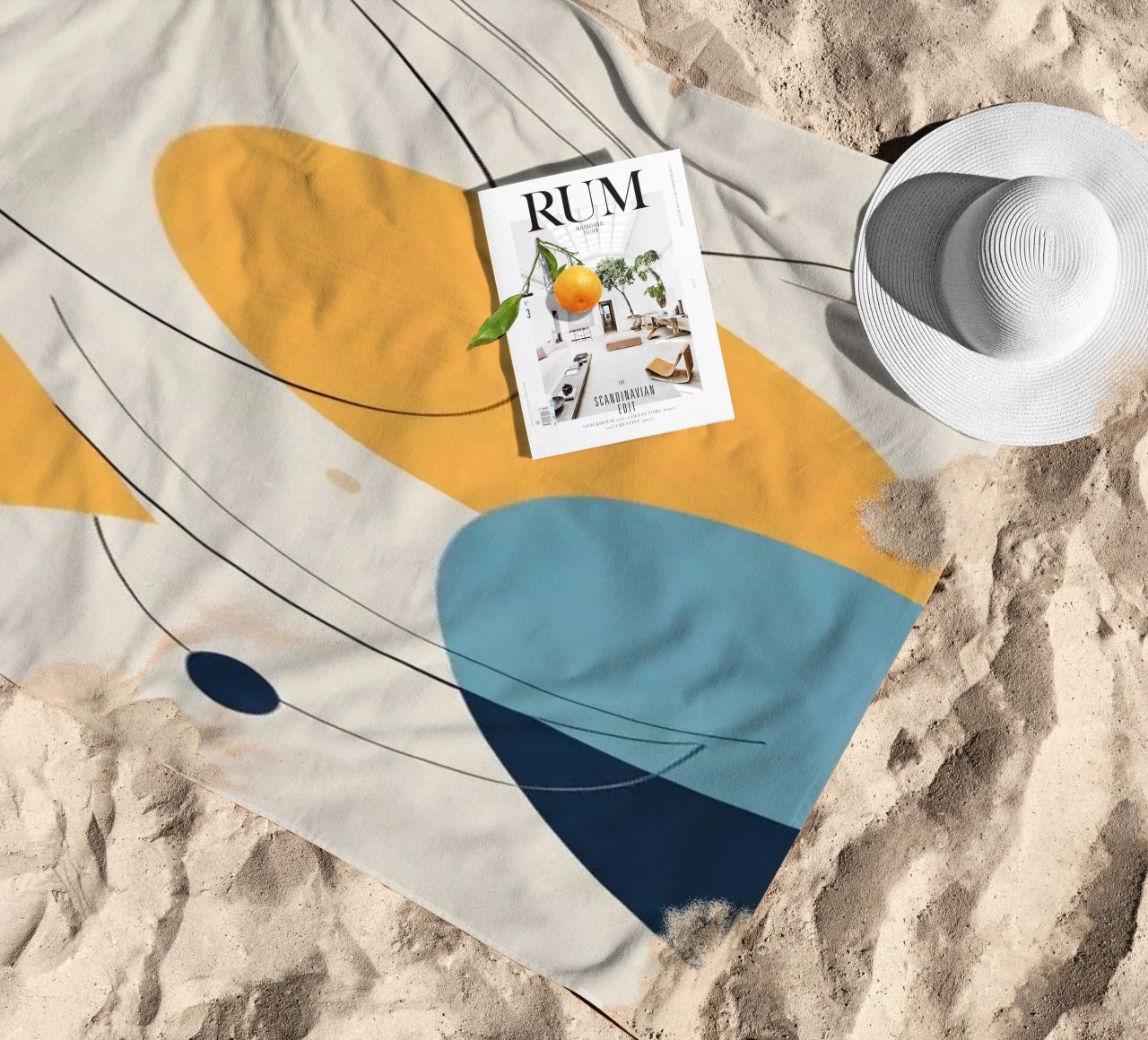 Forme geometriche astratte in colori caldi e freddi telo mare da DesignDoodle