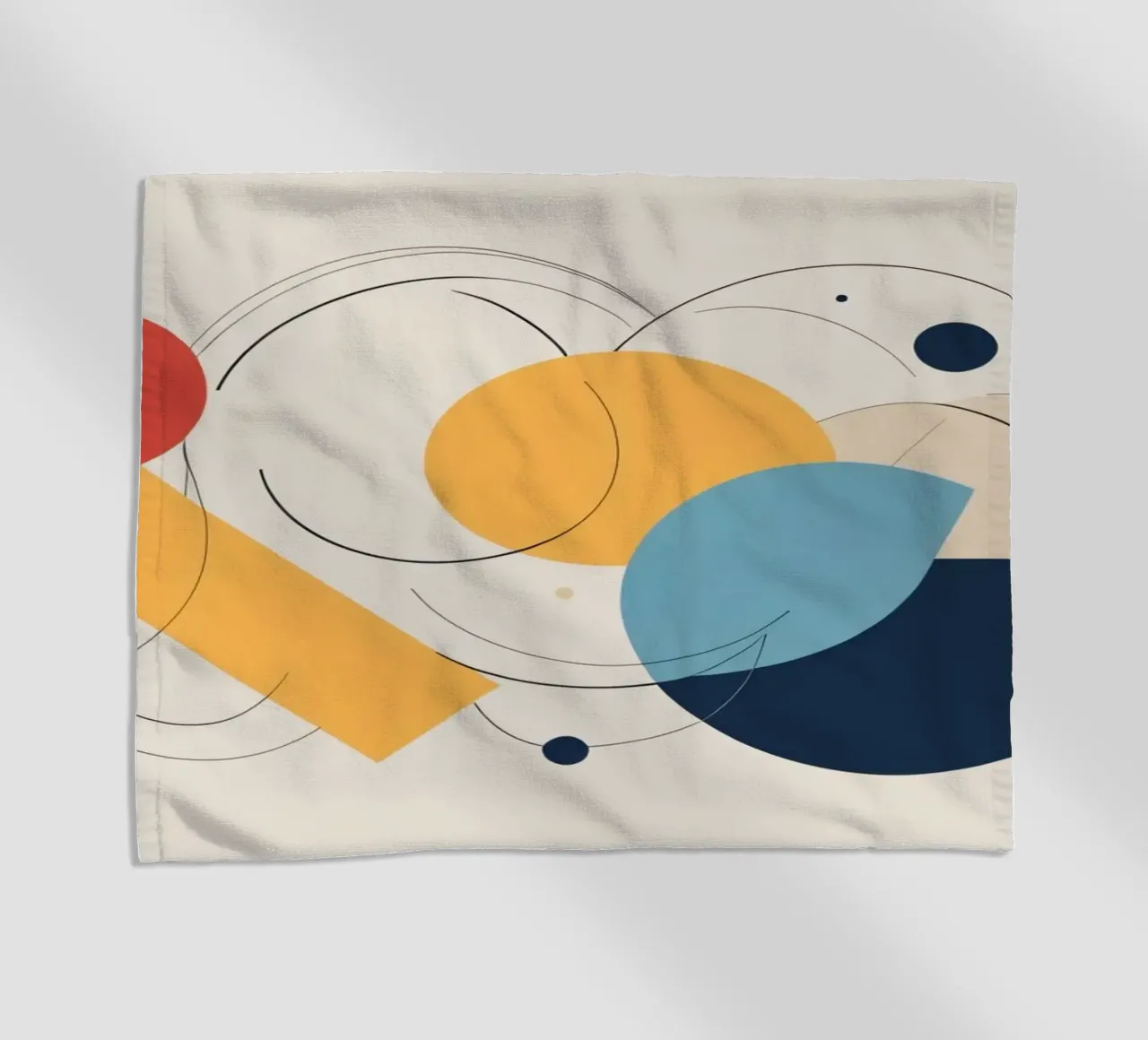 Abstract geometric shapes in warm and cool colors beach towel by DesignDoodle