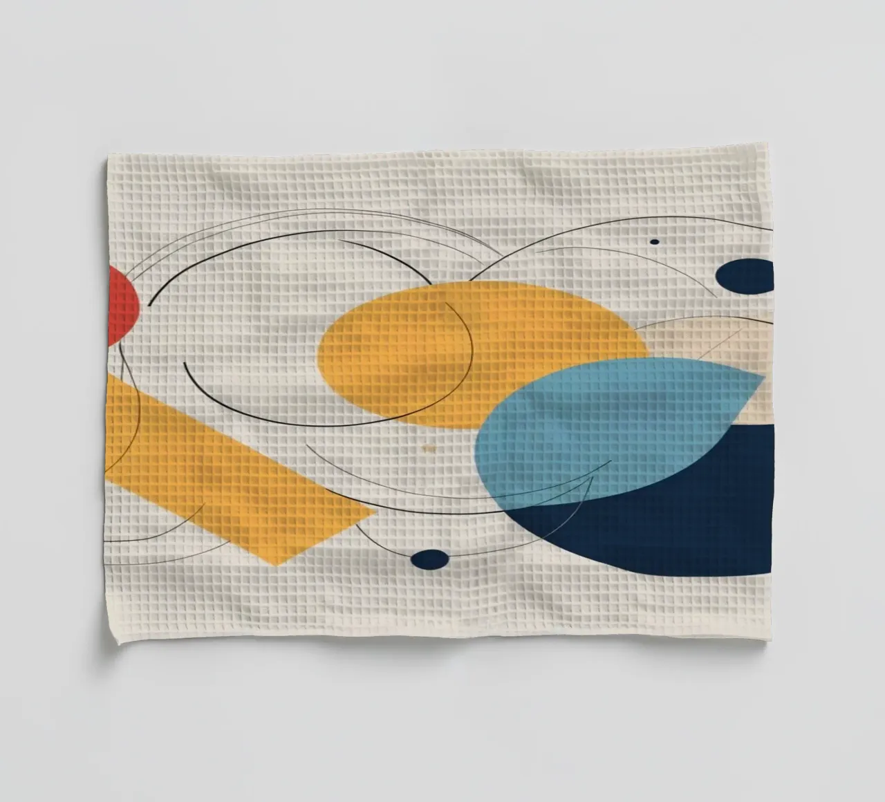 Forme geometriche astratte in colori caldi e freddi canovaccio da cucina da DesignDoodle