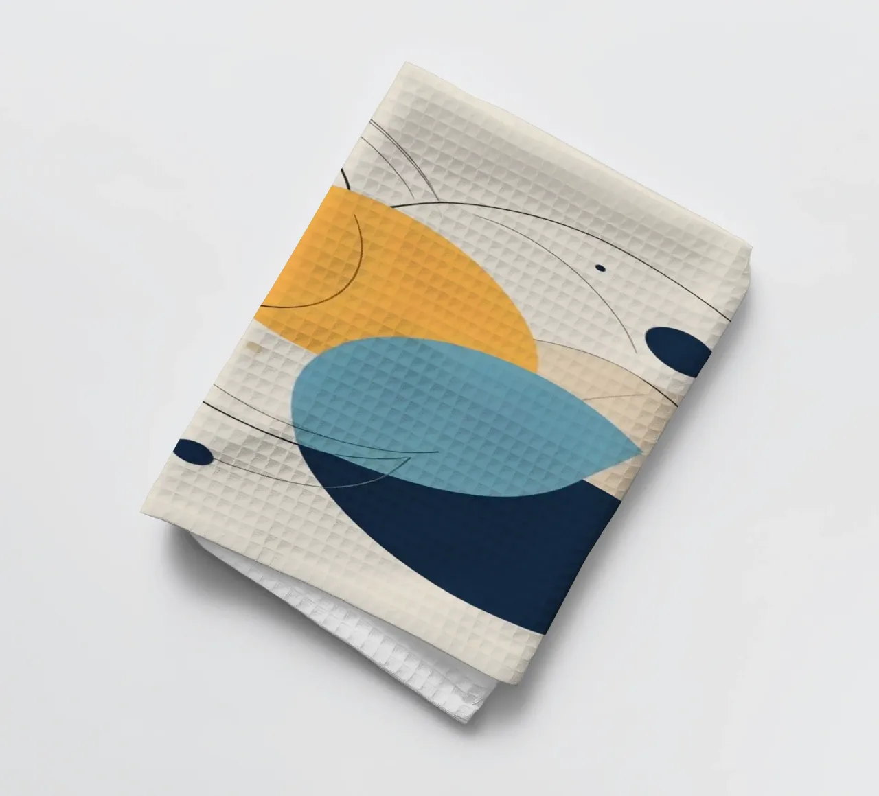 Forme geometriche astratte in colori caldi e freddi canovaccio da cucina da DesignDoodle