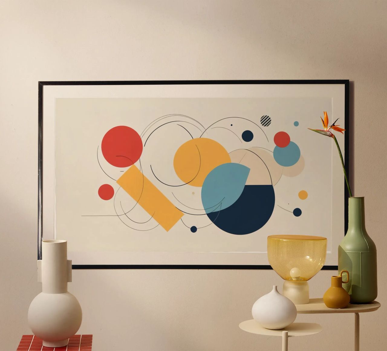 Forme geometriche astratte in colori caldi e freddi poster da DesignDoodle