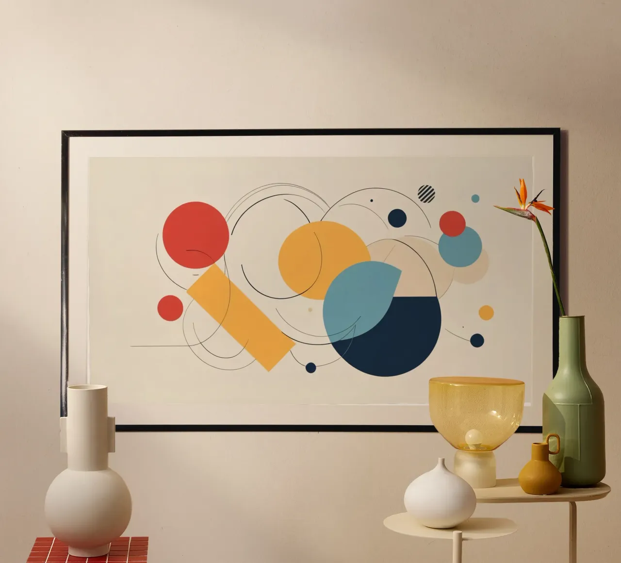 Forme geometriche astratte in colori caldi e freddi carta hahnemühle da DesignDoodle