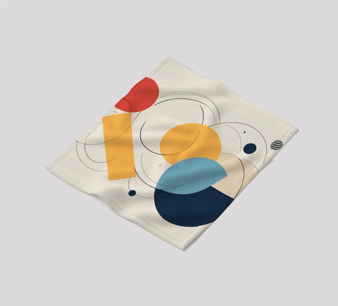 Forme geometriche astratte in colori caldi e freddi coperta in pile da DesignDoodle