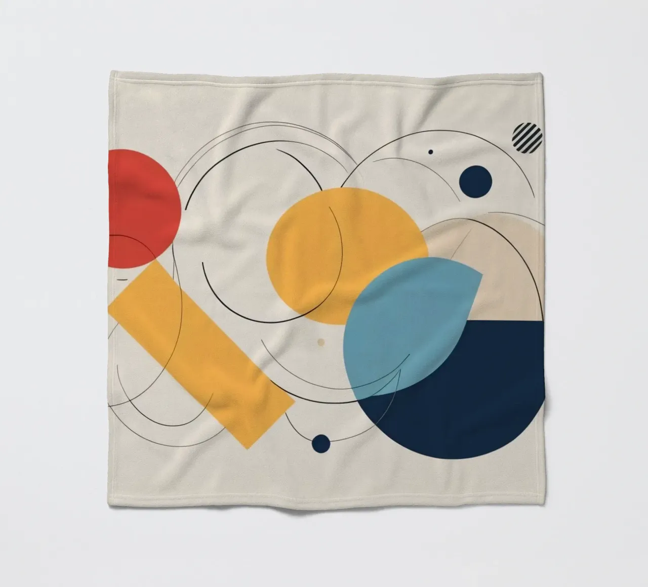 Forme geometriche astratte in colori caldi e freddi coperta in pile da DesignDoodle