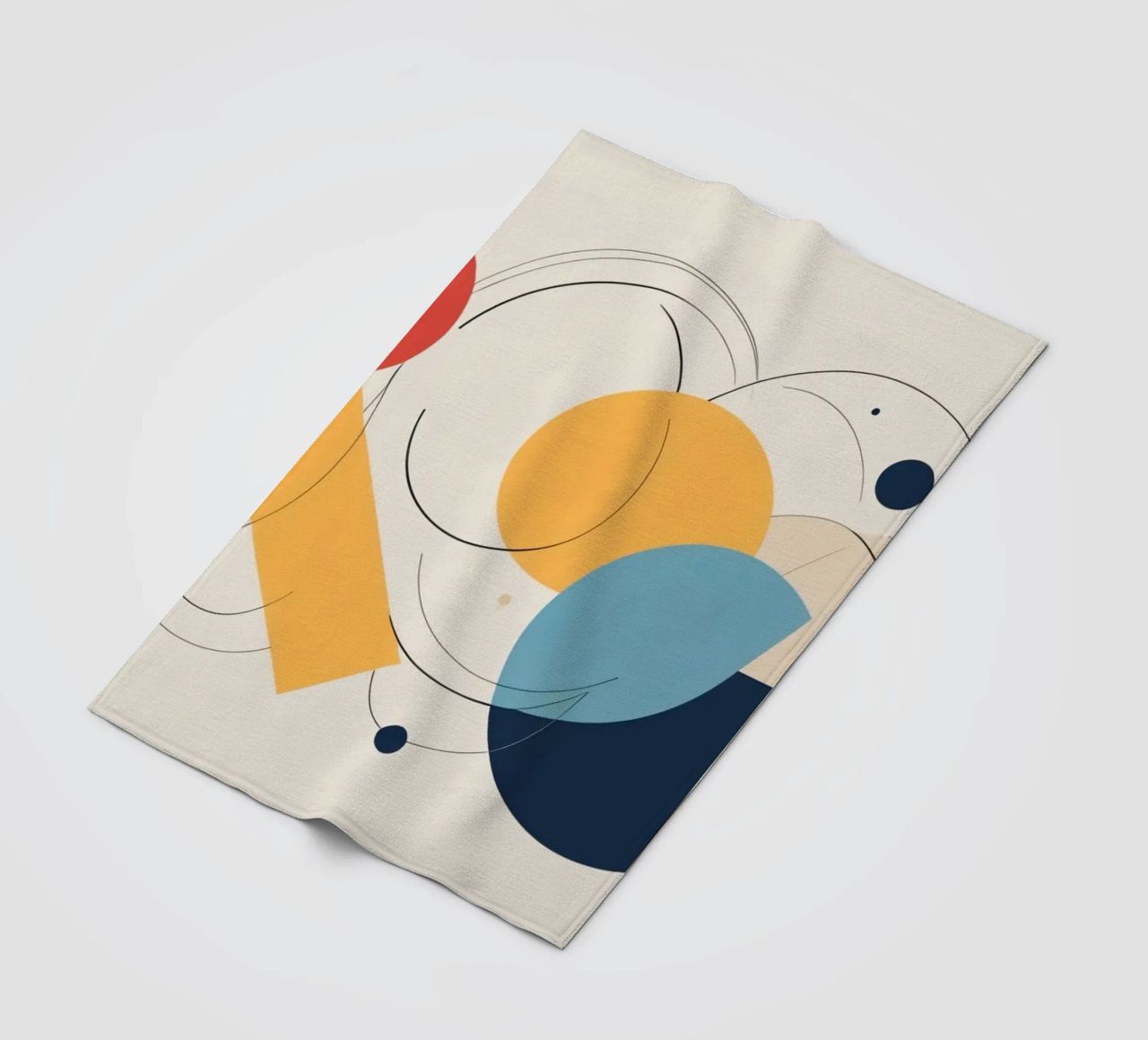 Forme geometriche astratte in colori caldi e freddi coperta in pile da DesignDoodle