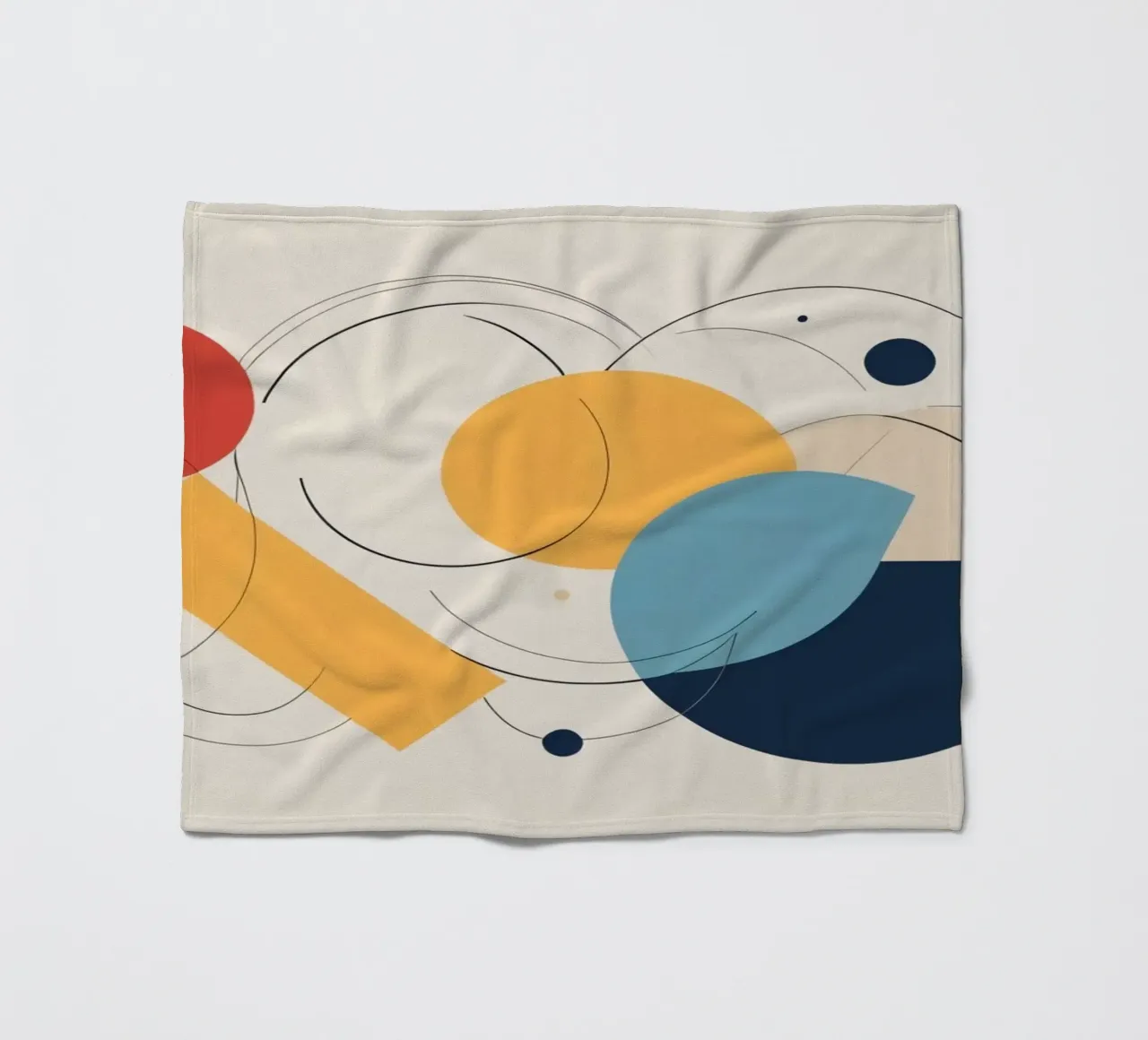 Forme geometriche astratte in colori caldi e freddi coperta in pile da DesignDoodle