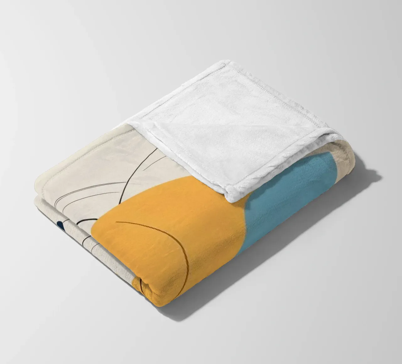 Abstract geometric shapes in warm and cool colors fleece blanket by DesignDoodle