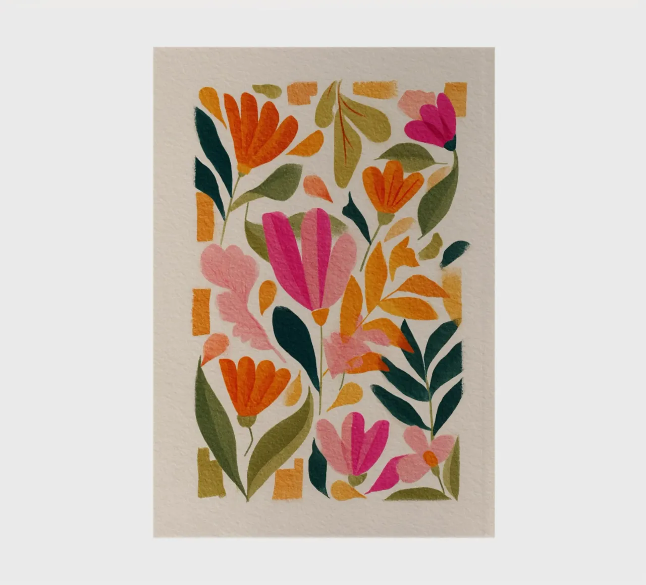 Botanical Abstract Pink, Orange and Green notebook by Gypsy Galleria