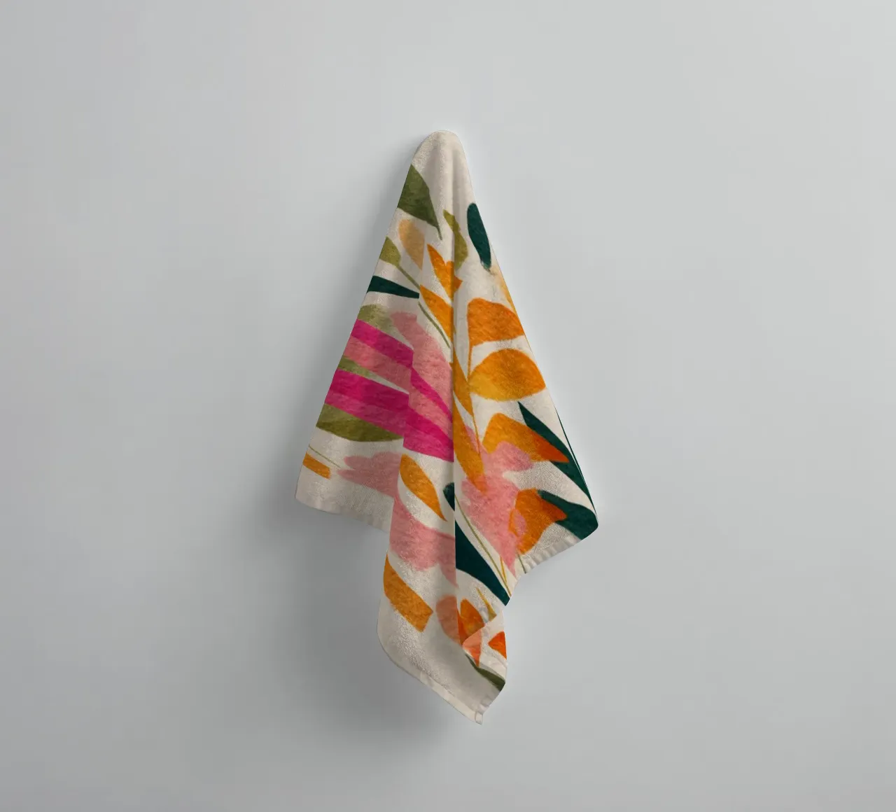 Botanical Abstract Pink, Orange and Green asciugamano da bagno da Gypsy Galleria