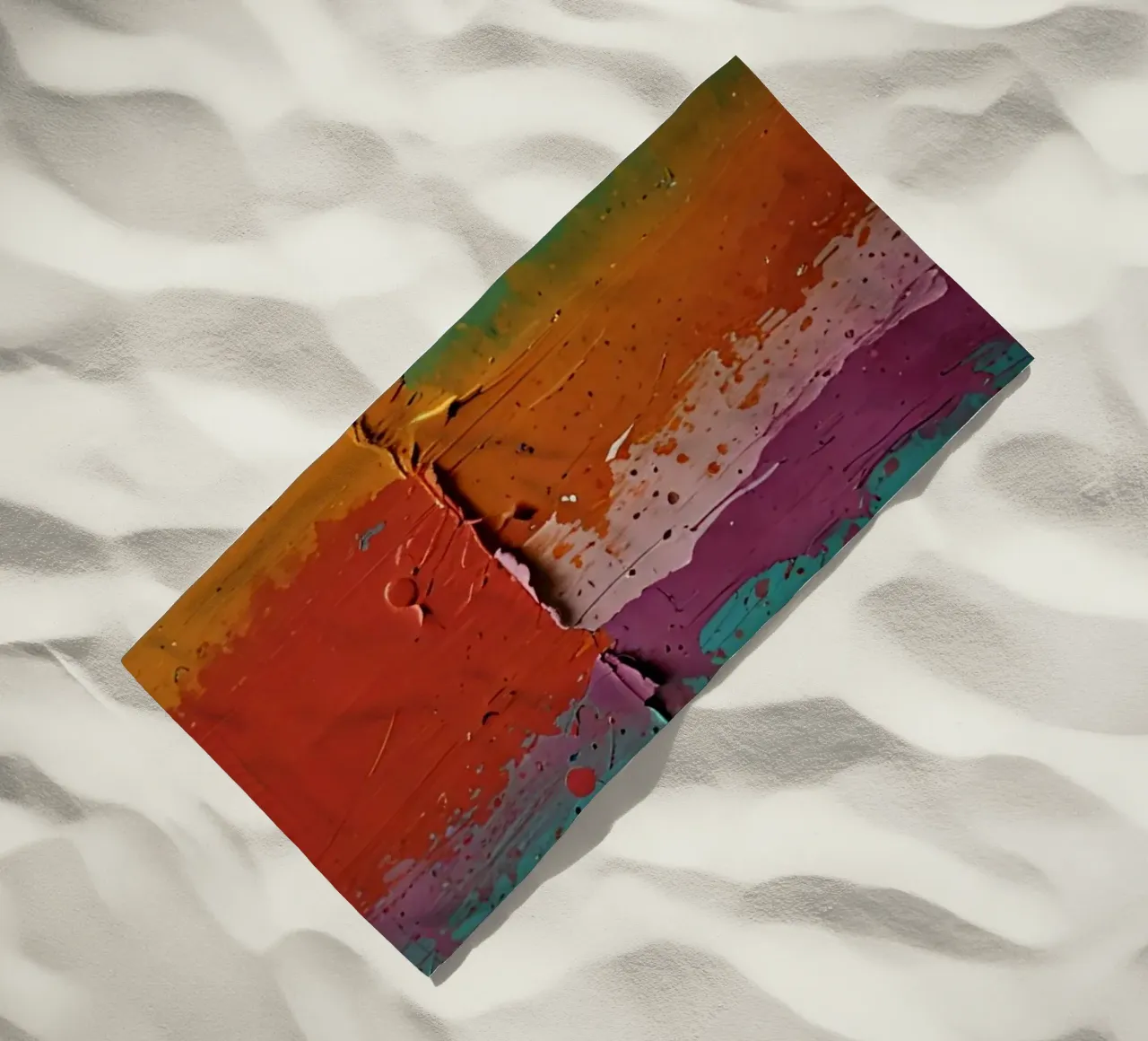Vibrant abstract wall art showcasing a spectrum of colors beach towel by DesignDoodle