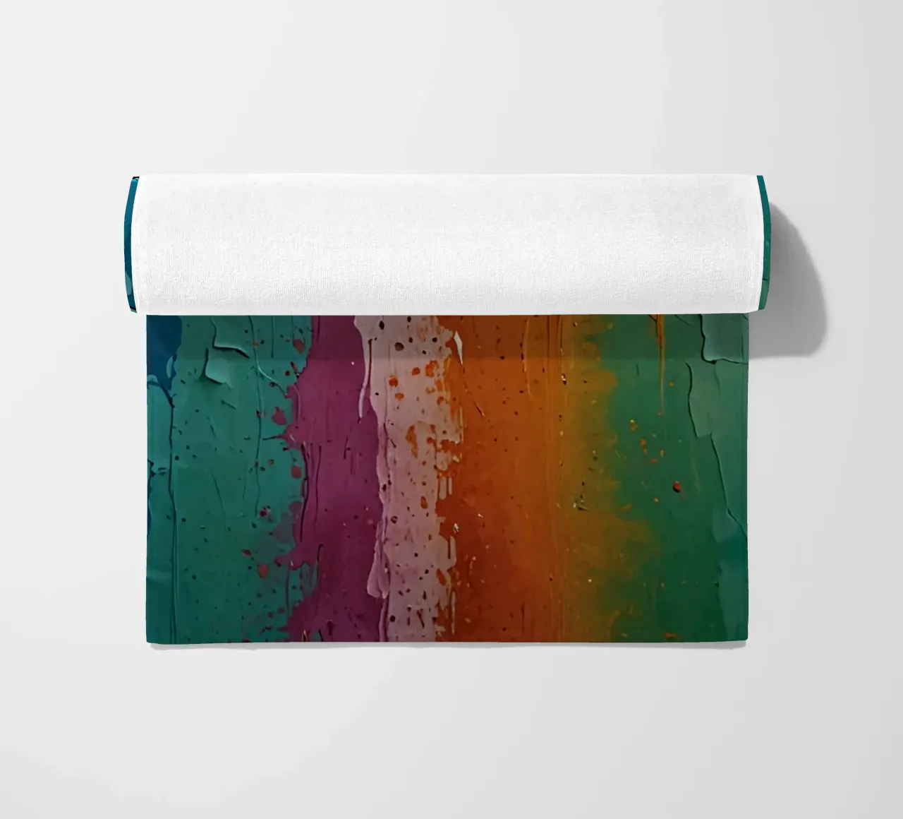 Vibrant abstract wall art showcasing a spectrum of colors beach towel by DesignDoodle