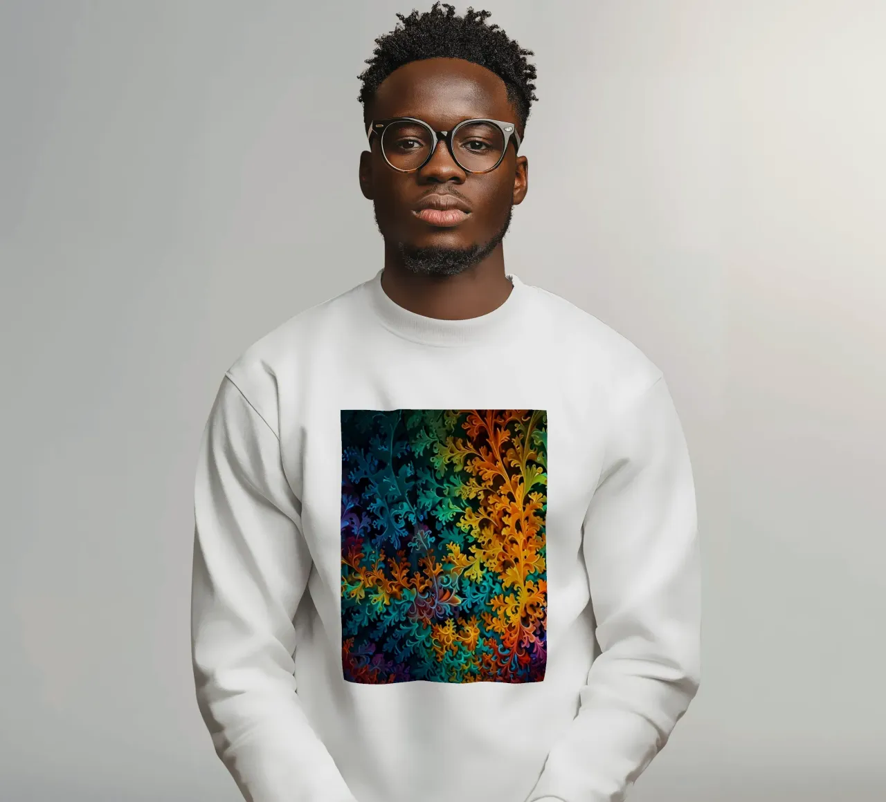 Colorful fractal design showcasing intricate patterns sweatshirt by DesignDoodle