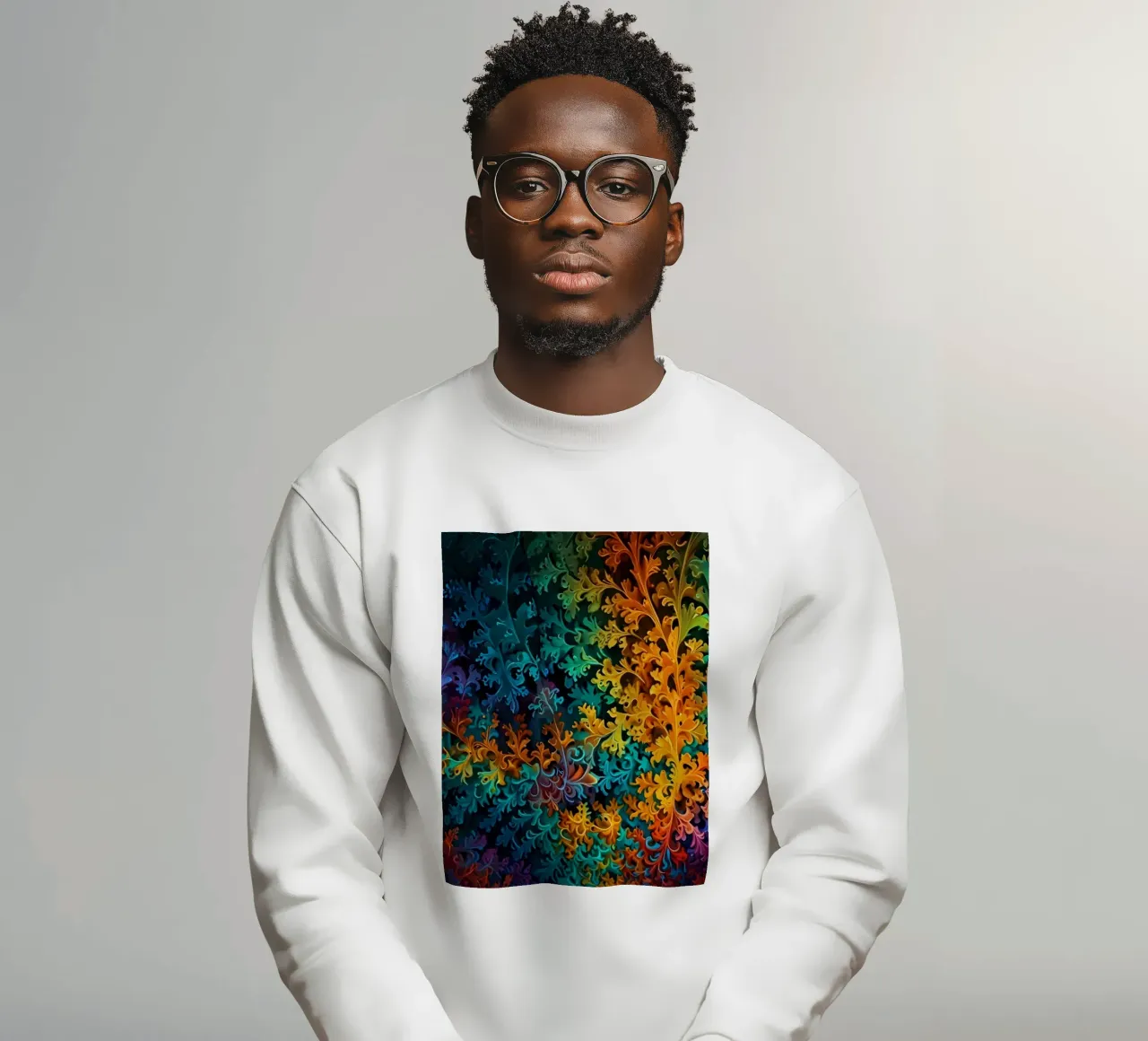 Colorful fractal design showcasing intricate patterns sweatshirt by DesignDoodle