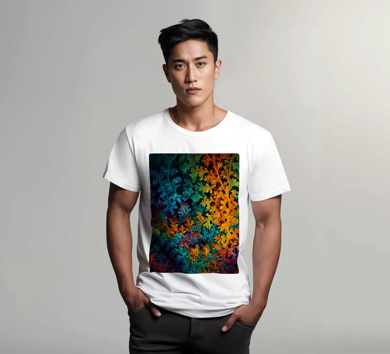 Colorful fractal design showcasing intricate patterns t-shirt by DesignDoodle