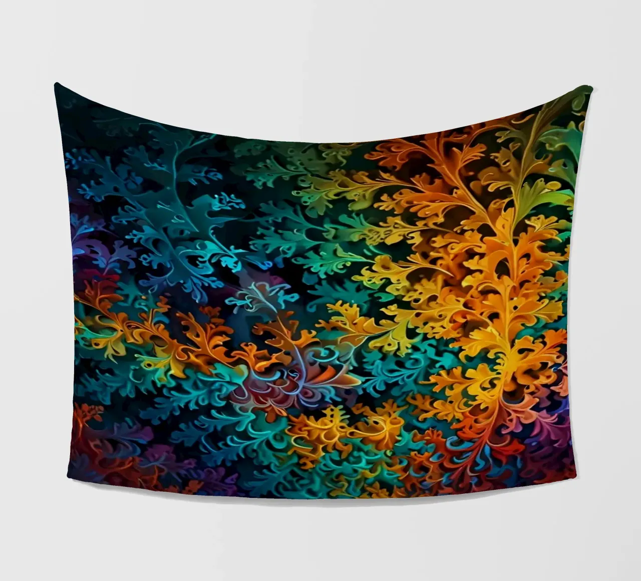 Colorful fractal design showcasing intricate patterns fleece blanket by DesignDoodle