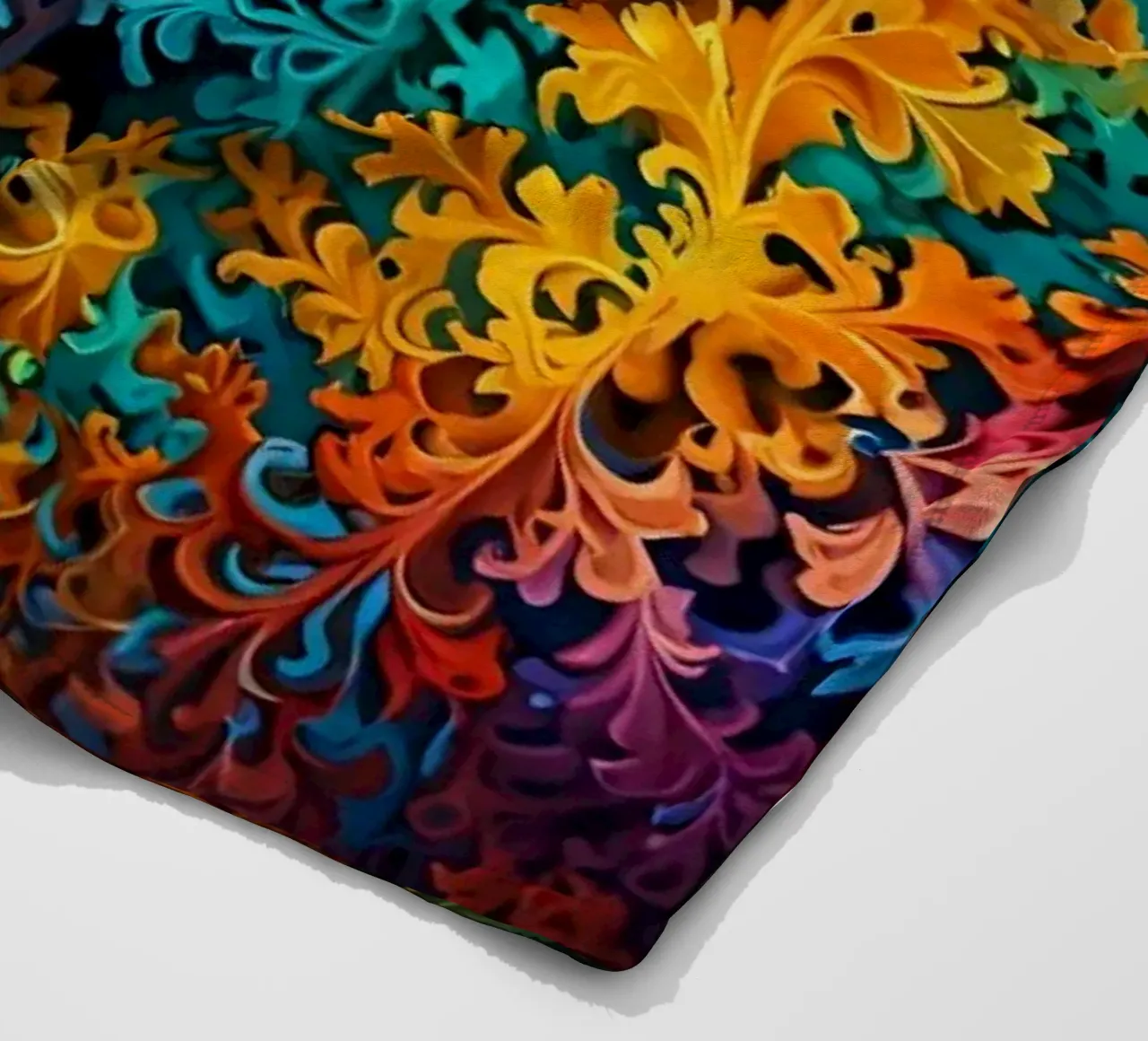 Colorful fractal design showcasing intricate patterns fleece blanket by DesignDoodle