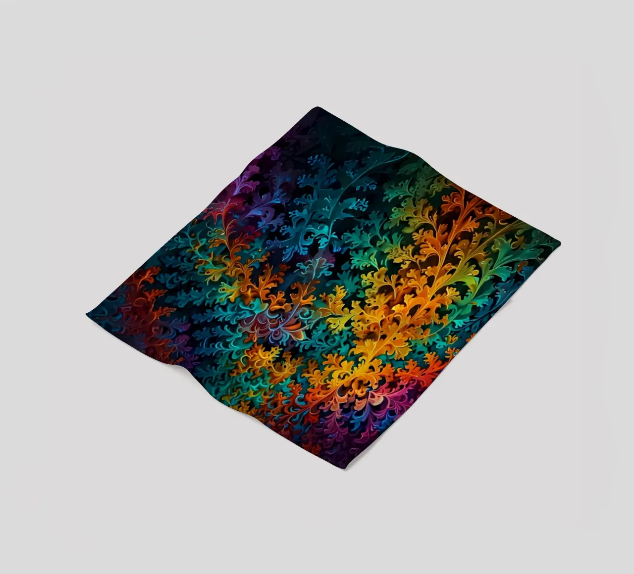 Colorful fractal design showcasing intricate patterns fleece blanket by DesignDoodle