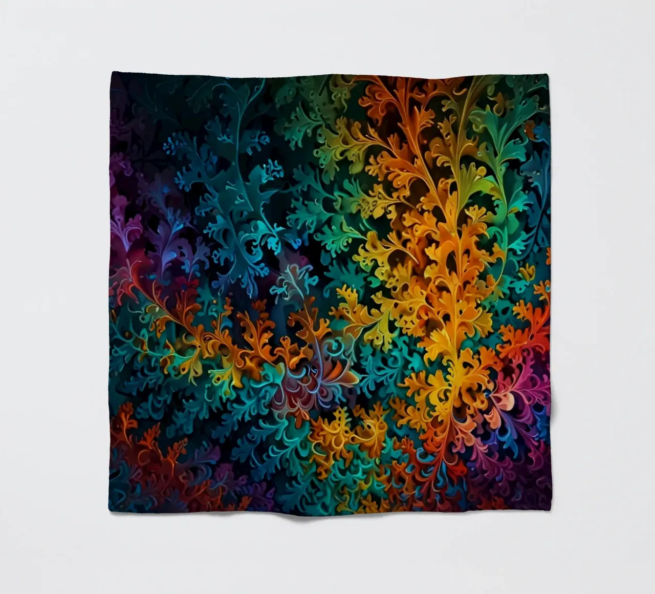 Colorful fractal design showcasing intricate patterns fleece blanket by DesignDoodle