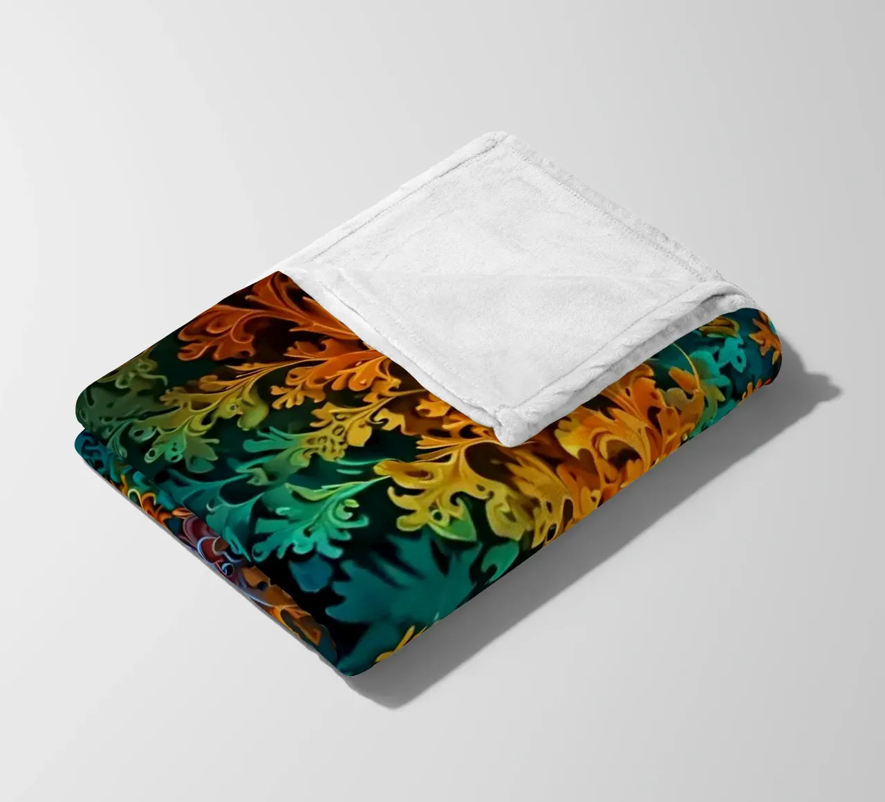 Colorful fractal design showcasing intricate patterns fleece blanket by DesignDoodle