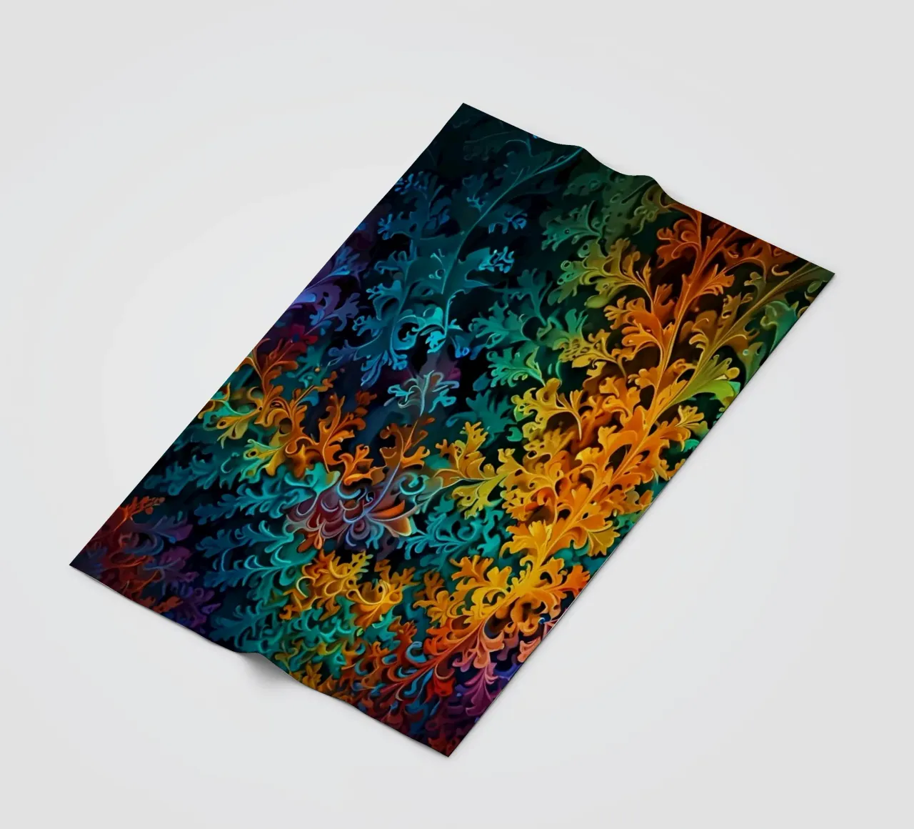 Colorful fractal design showcasing intricate patterns fleece blanket by DesignDoodle
