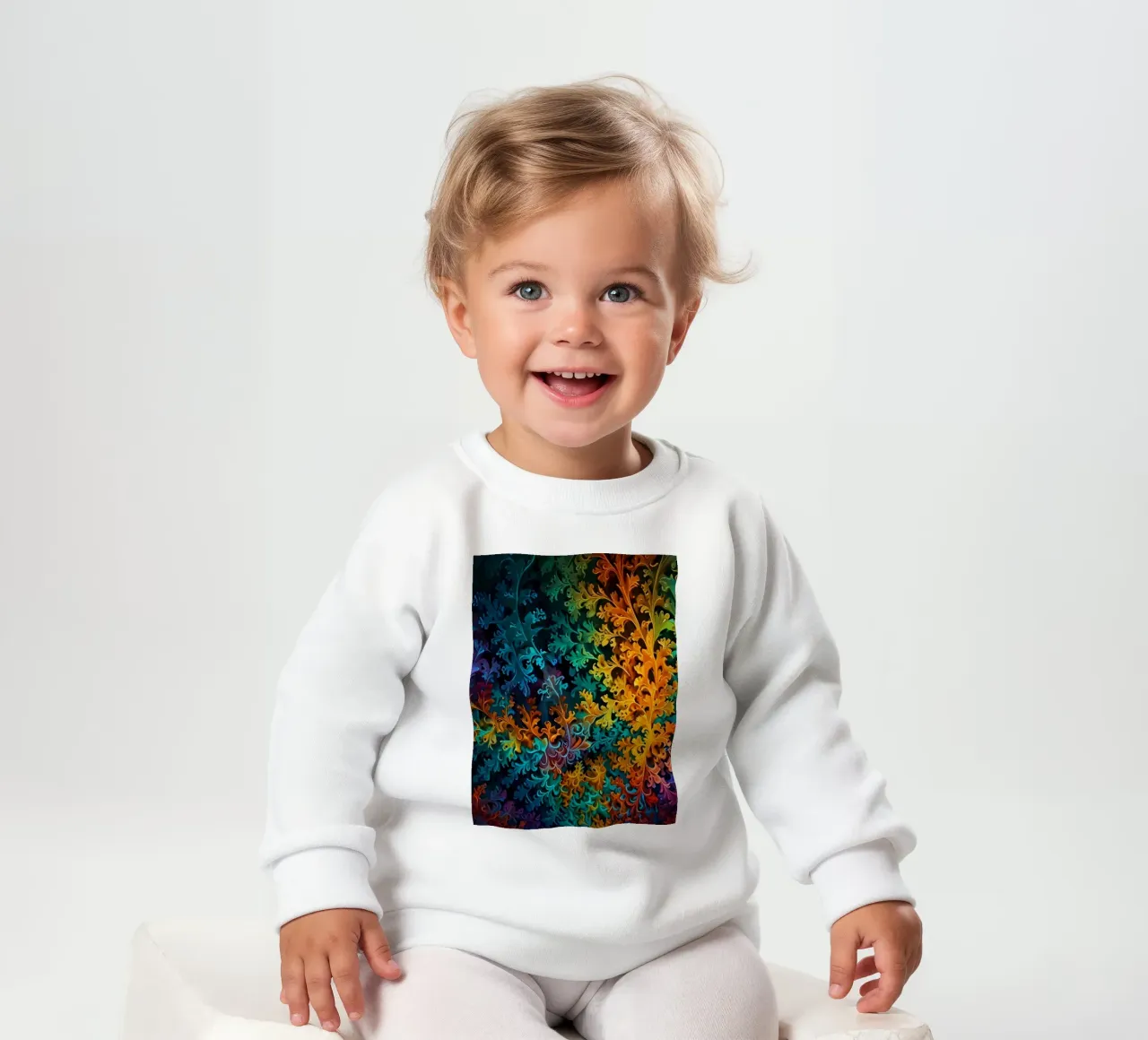 Colorful fractal design showcasing intricate patterns baby sweatshirt by DesignDoodle