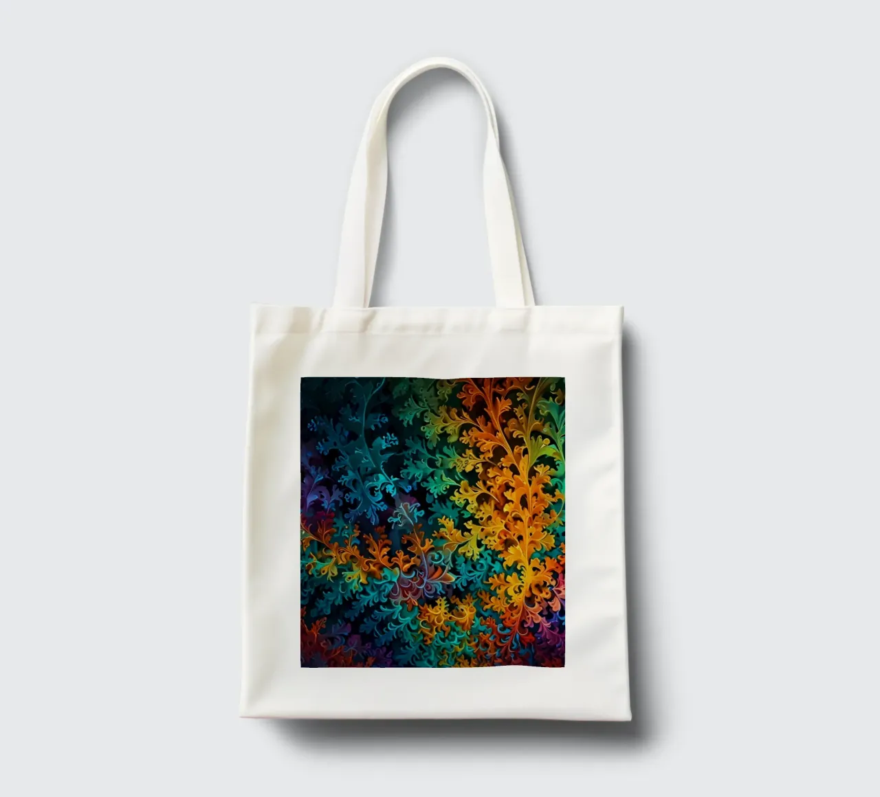 Colorful fractal design showcasing intricate patterns tote bag by DesignDoodle