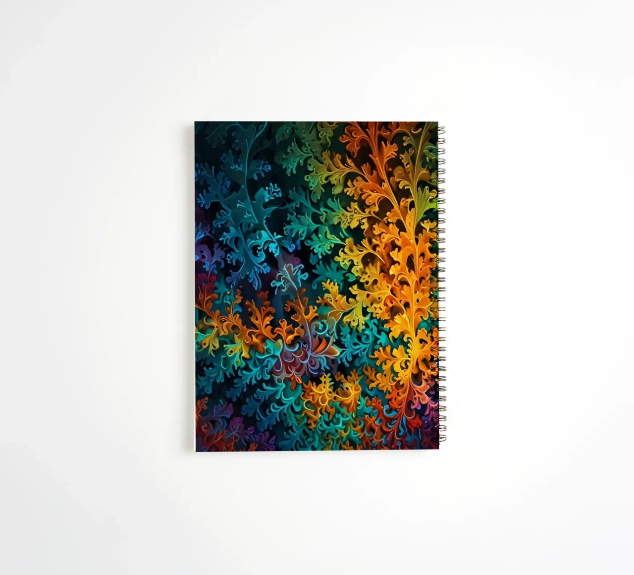 Colorful fractal design showcasing intricate patterns spiral notebook by DesignDoodle