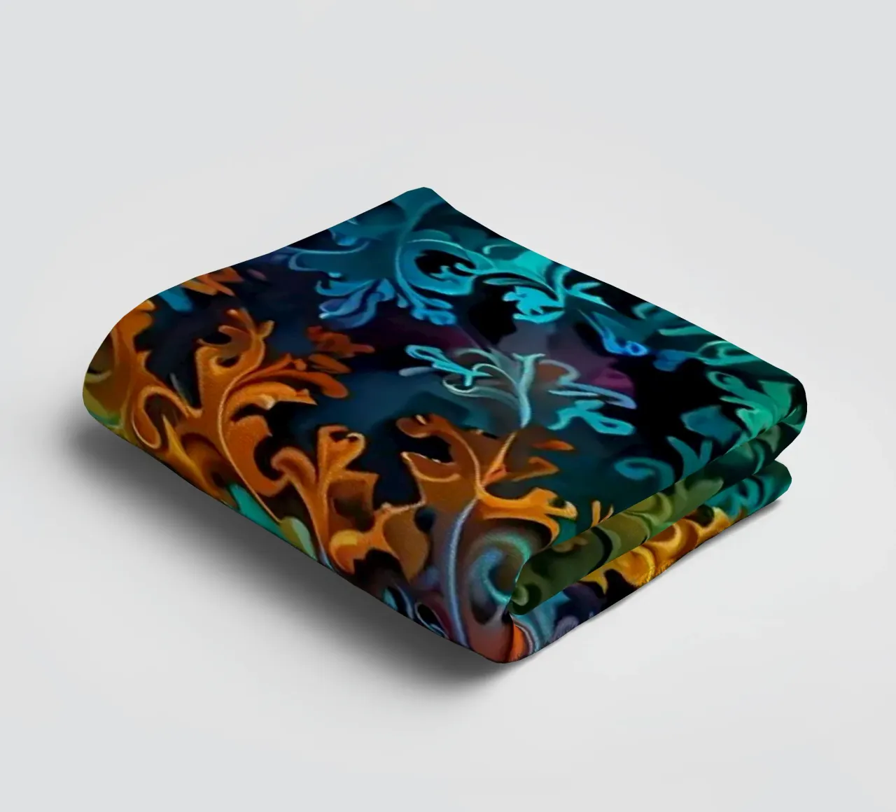 Colorful fractal design showcasing intricate patterns towel by DesignDoodle