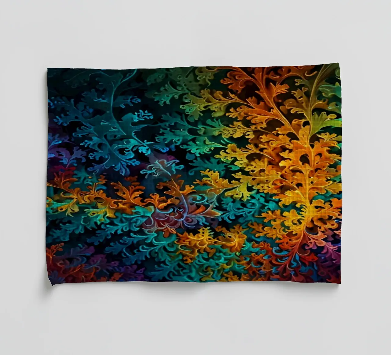 Colorful fractal design showcasing intricate patterns tea towel by DesignDoodle