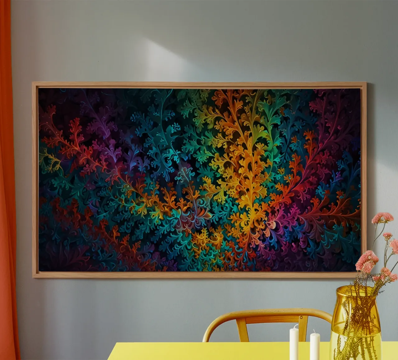 Colorful fractal design showcasing intricate patterns alu-dibond by DesignDoodle