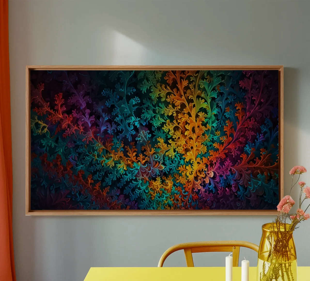 Colorful fractal design showcasing intricate patterns canvas by DesignDoodle