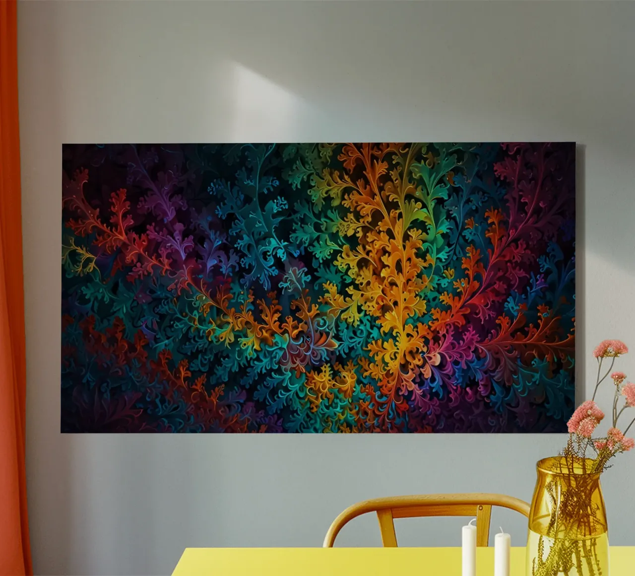 Colorful fractal design showcasing intricate patterns canvas by DesignDoodle