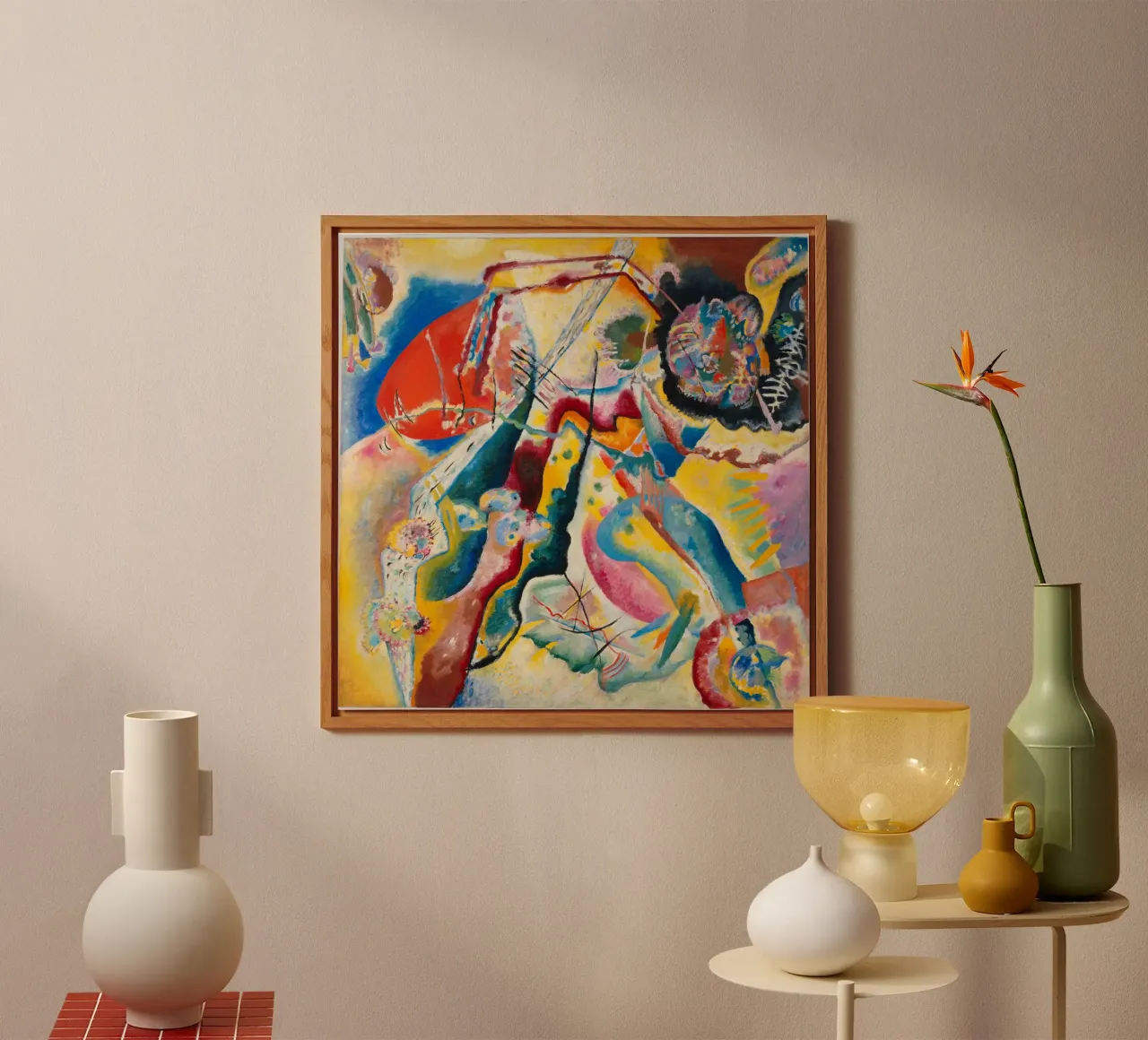 Painting with Red Spot by Wassily Kandinsky 1914 alluminio dibond da Venus Art